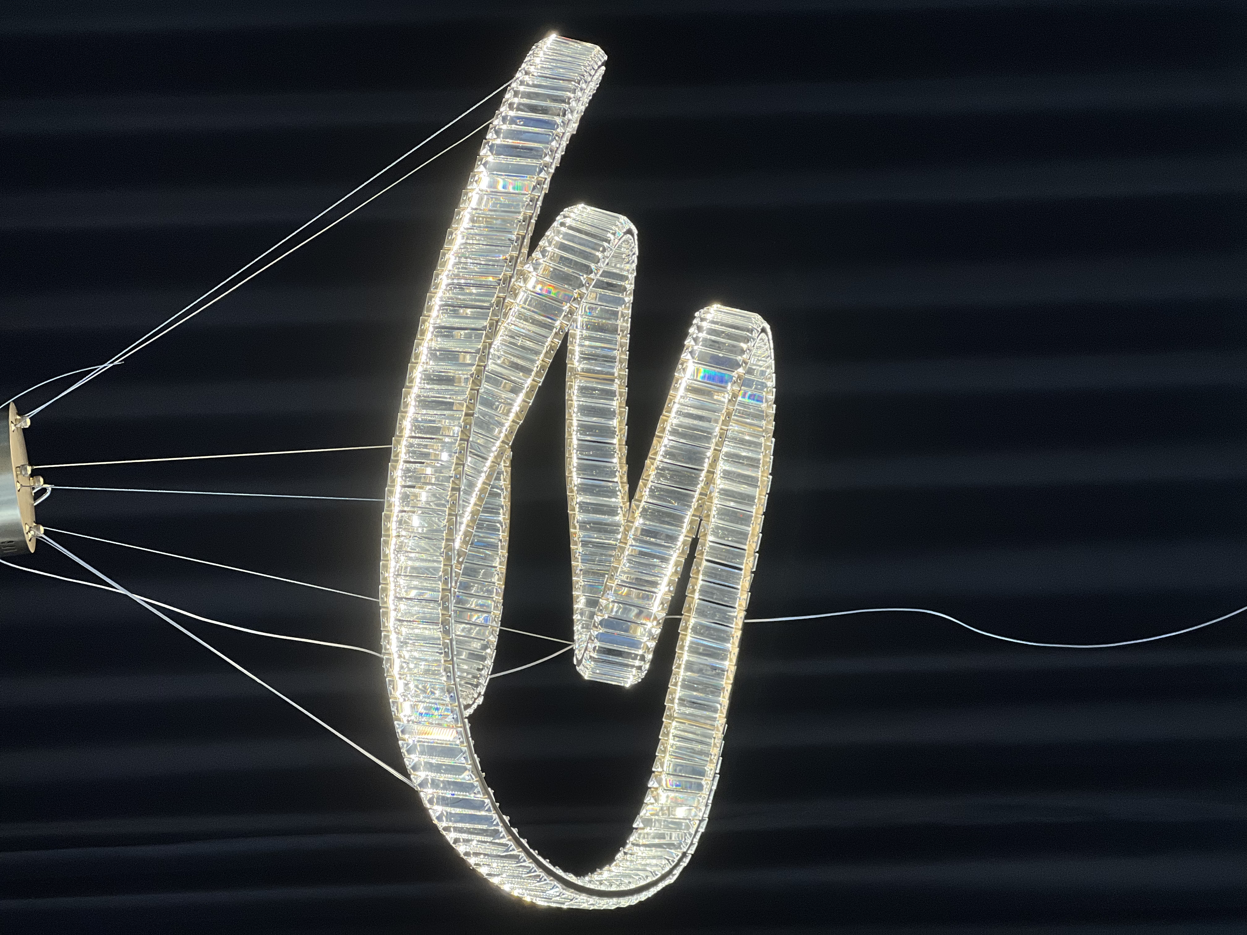 Casailighting “Twist Loop” Crystal & Stainless Steel Chandelier