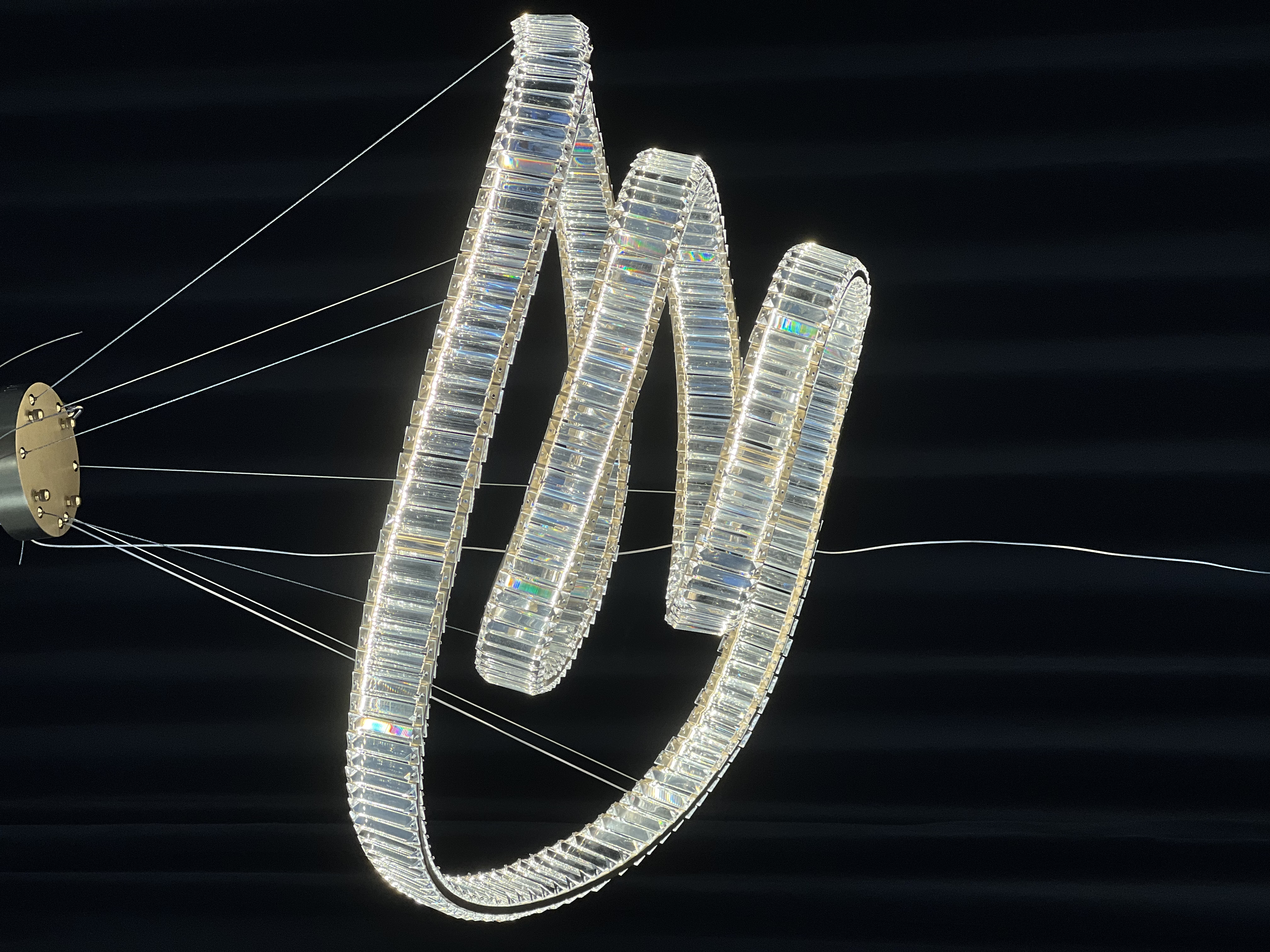 Casailighting “Twist Loop” Crystal & Stainless Steel Chandelier