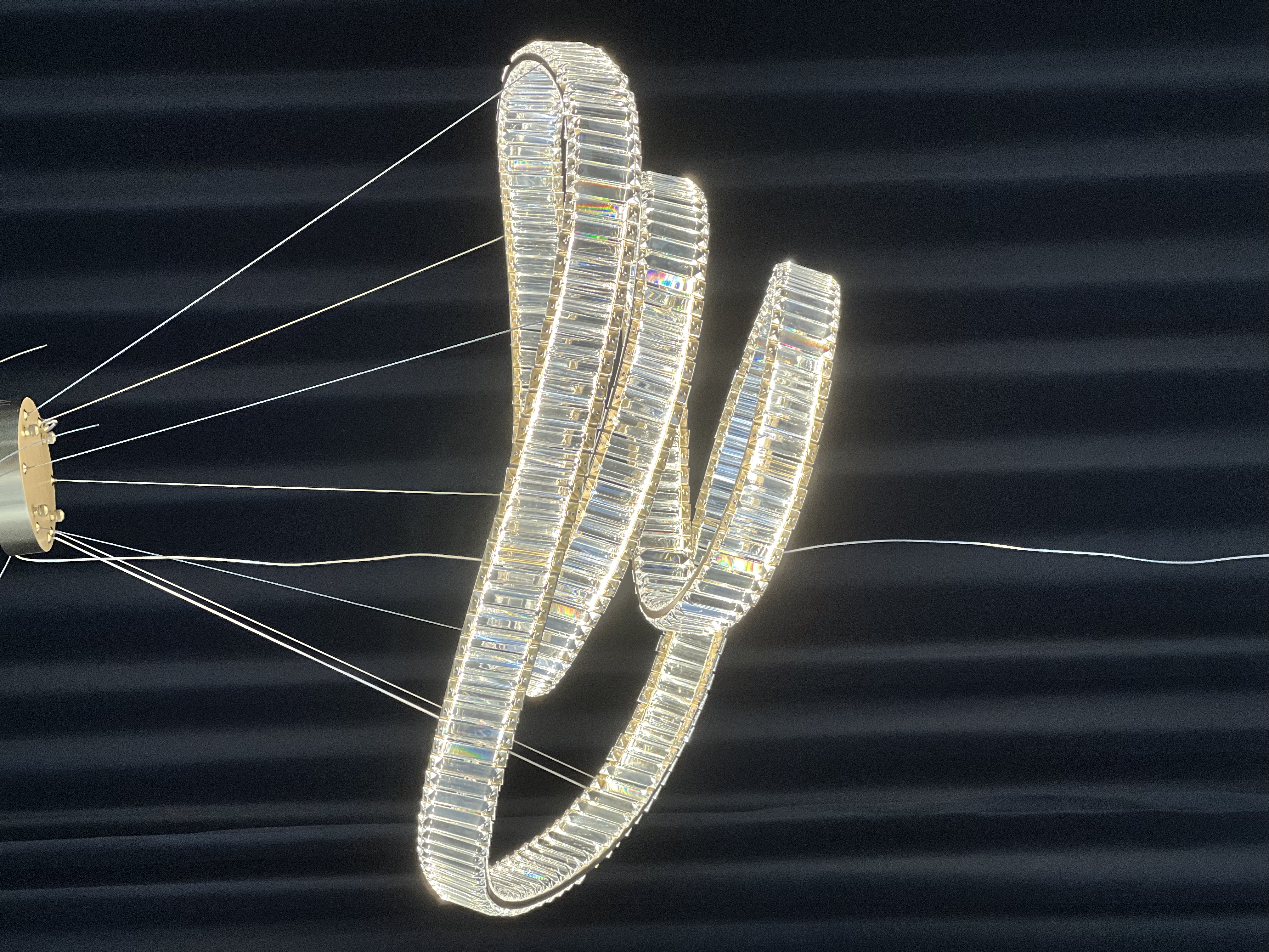 Casailighting “Twist Loop” Crystal & Stainless Steel Chandelier