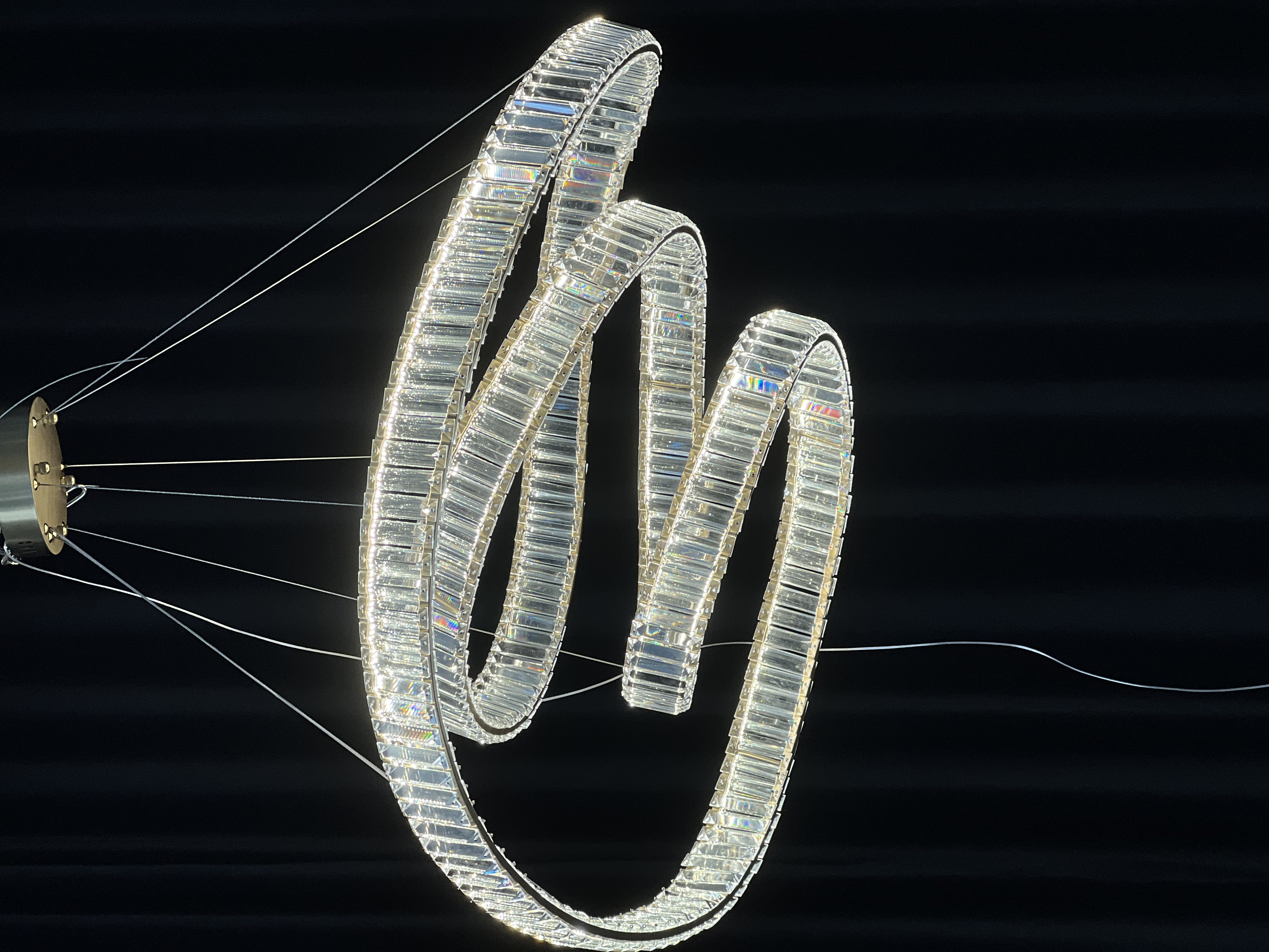 Casailighting “Twist Loop” Crystal & Stainless Steel Chandelier
