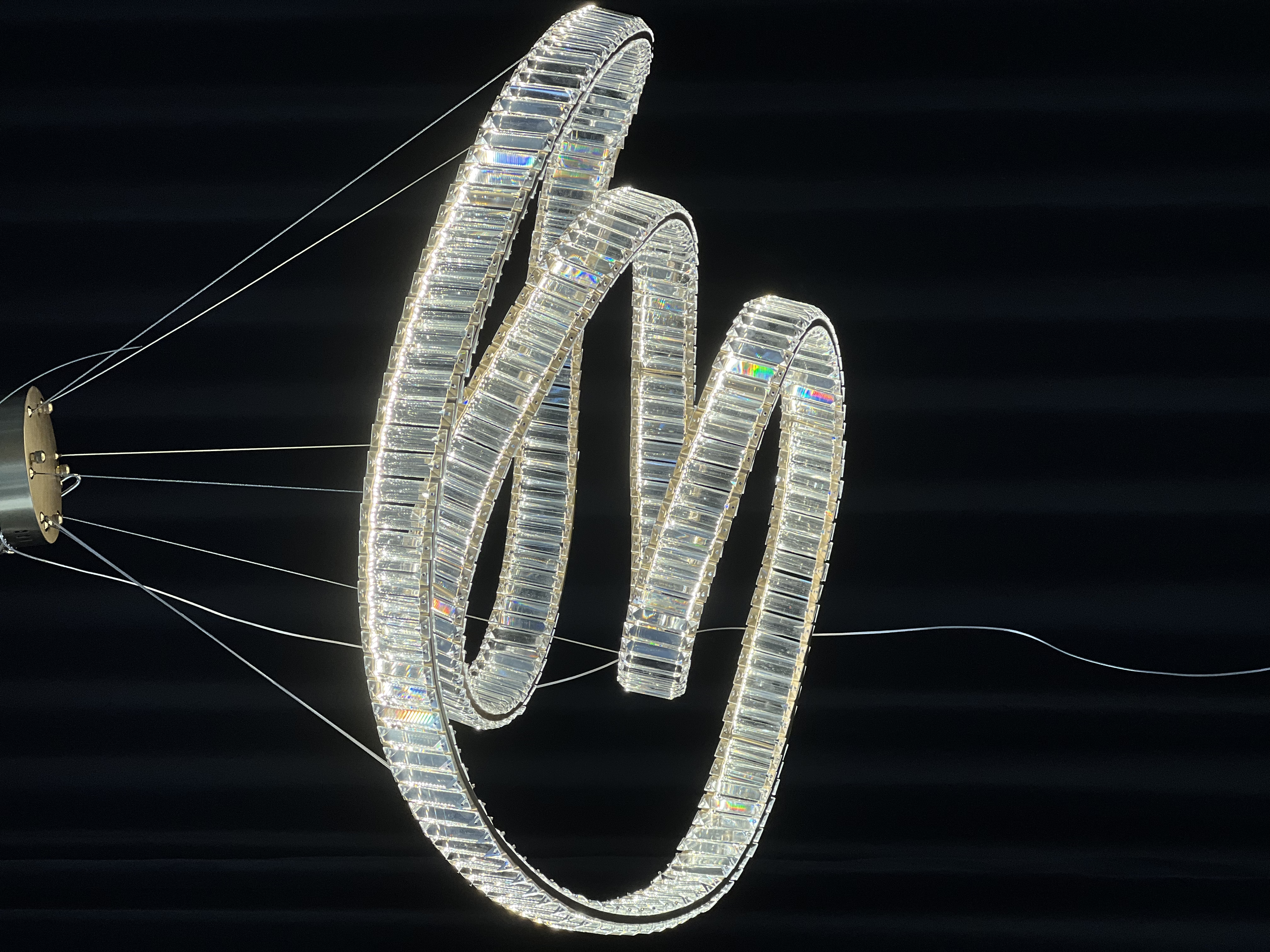 Casailighting “Twist Loop” Crystal & Stainless Steel Chandelier
