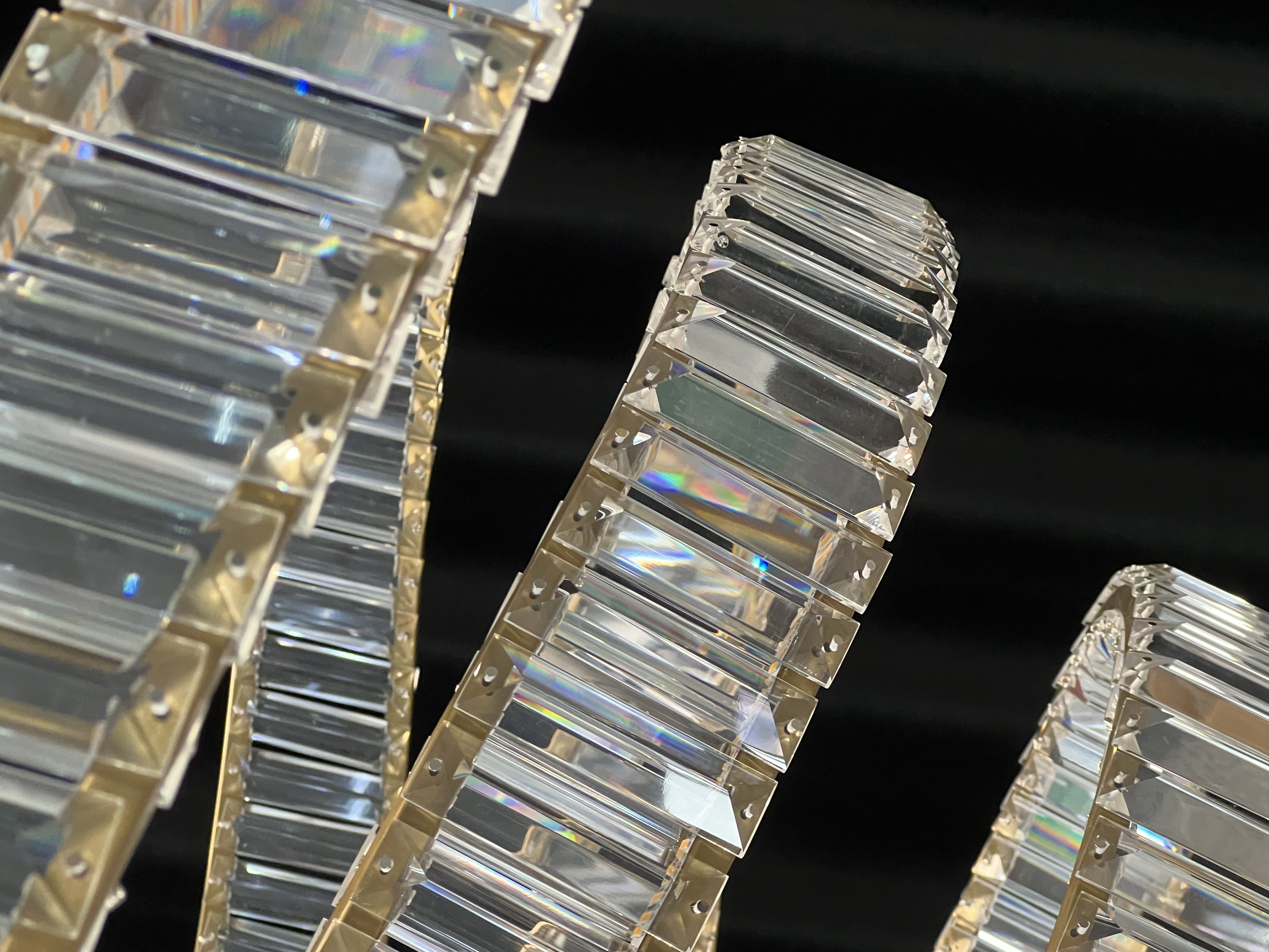 Casailighting “Twist Loop” Crystal & Stainless Steel Chandelier