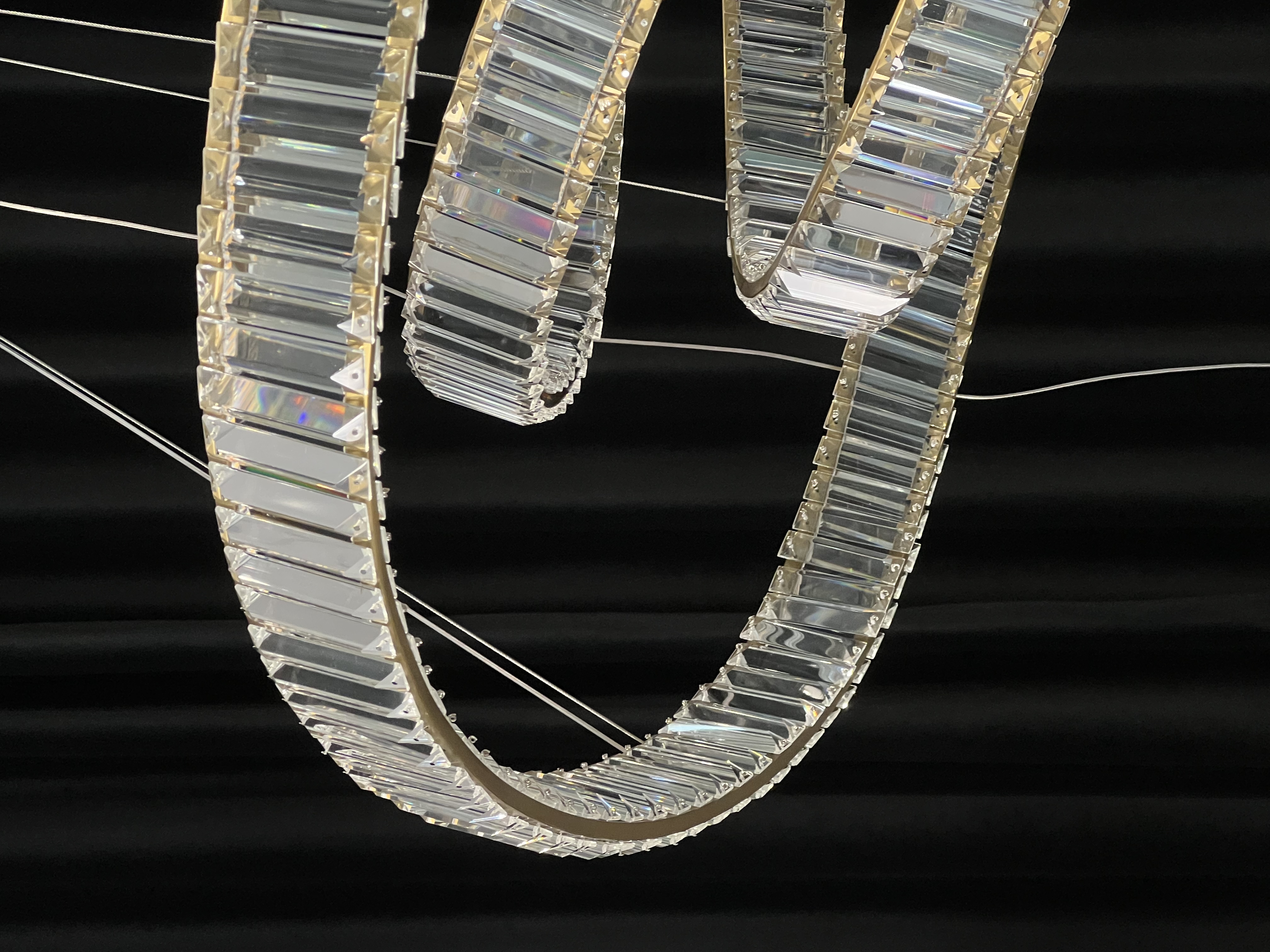 Casailighting “Twist Loop” Crystal & Stainless Steel Chandelier