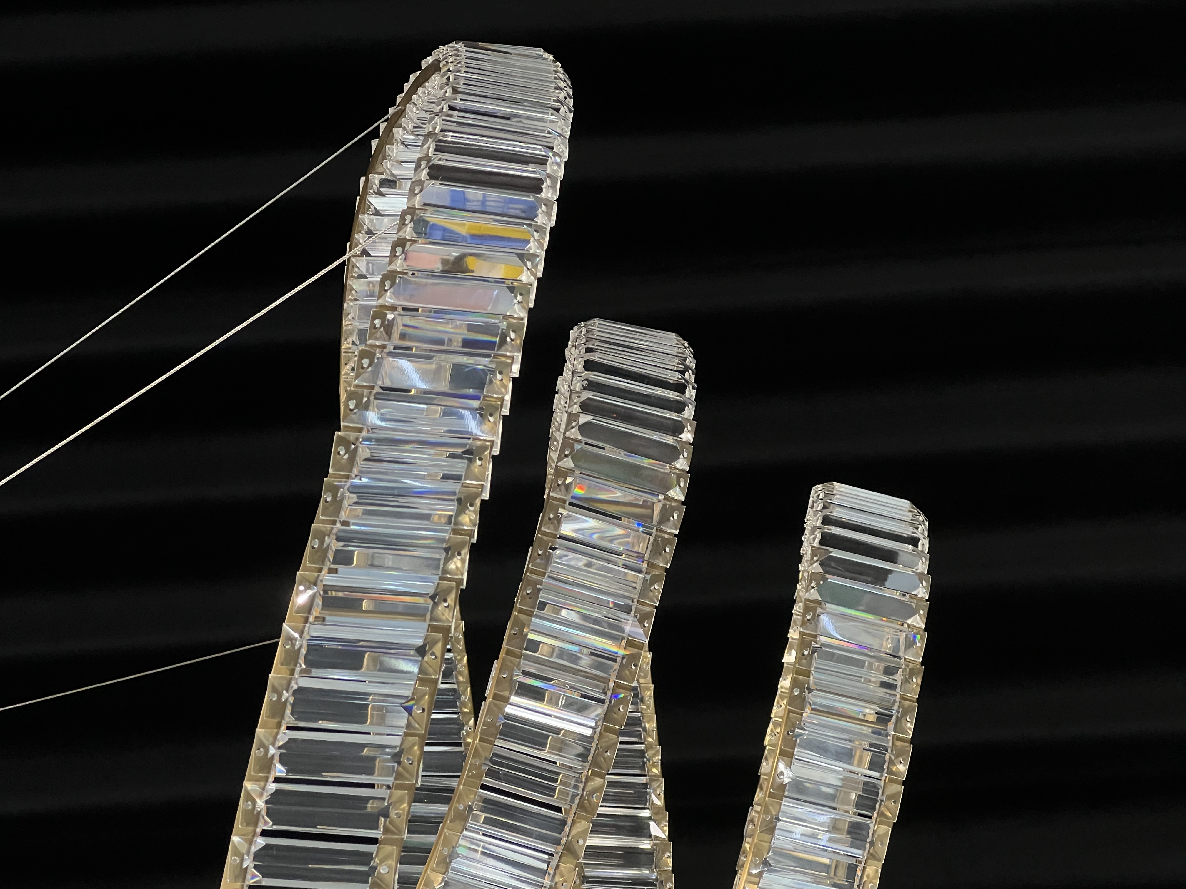Casailighting “Twist Loop” Crystal & Stainless Steel Chandelier