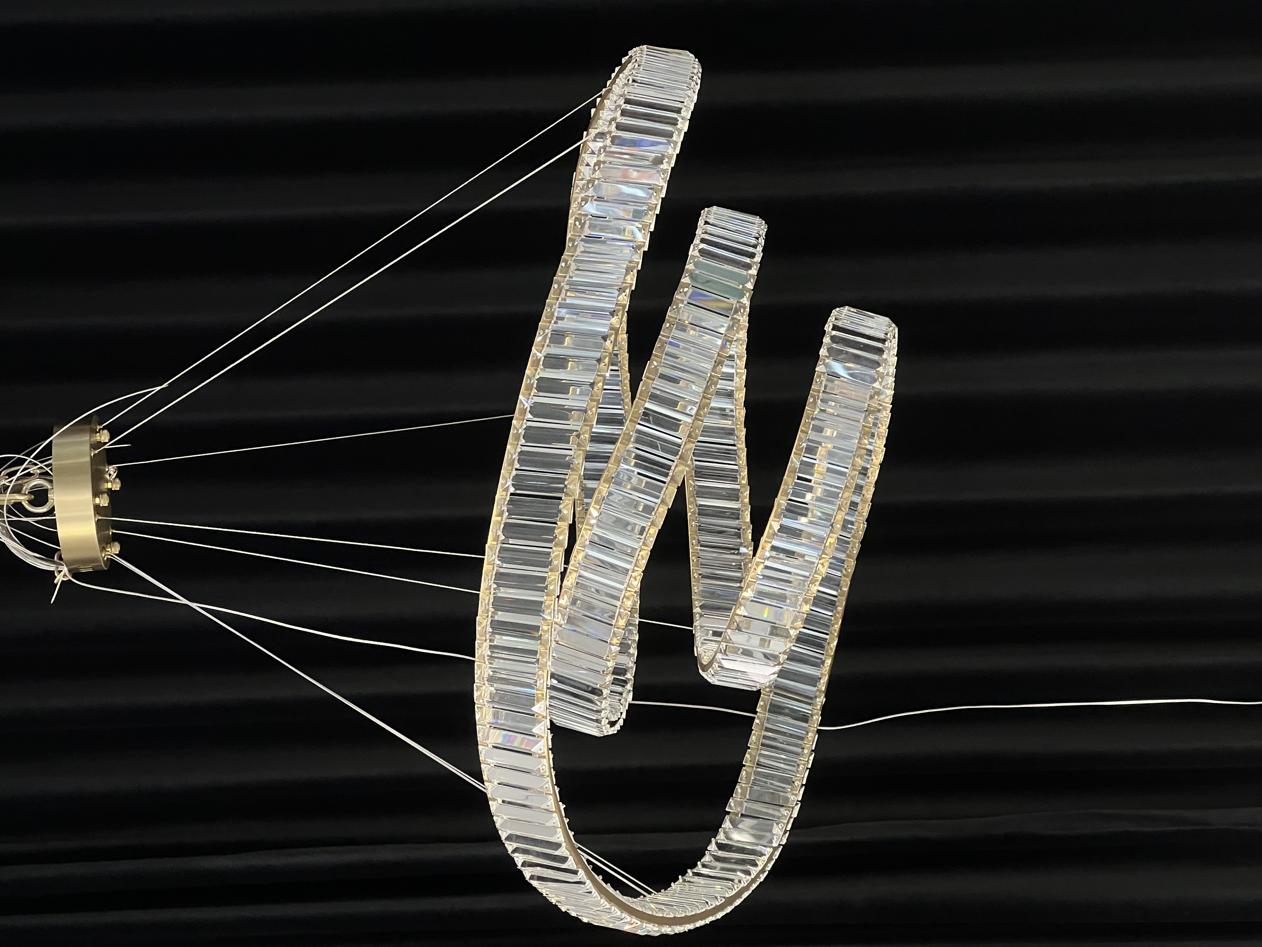 Casailighting “Twist Loop” Crystal & Stainless Steel Chandelier