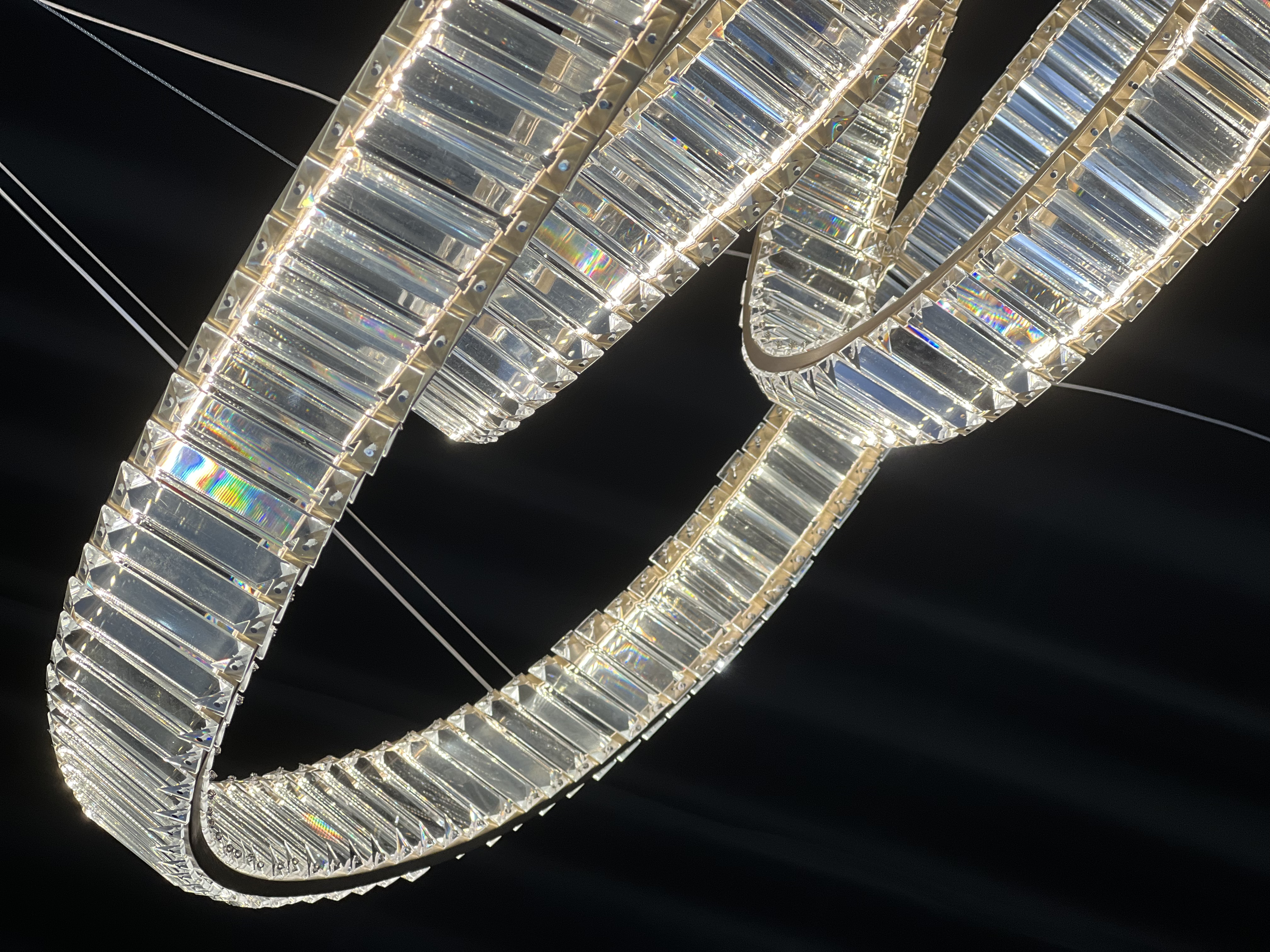 Casailighting “Twist Loop” Crystal & Stainless Steel Chandelier