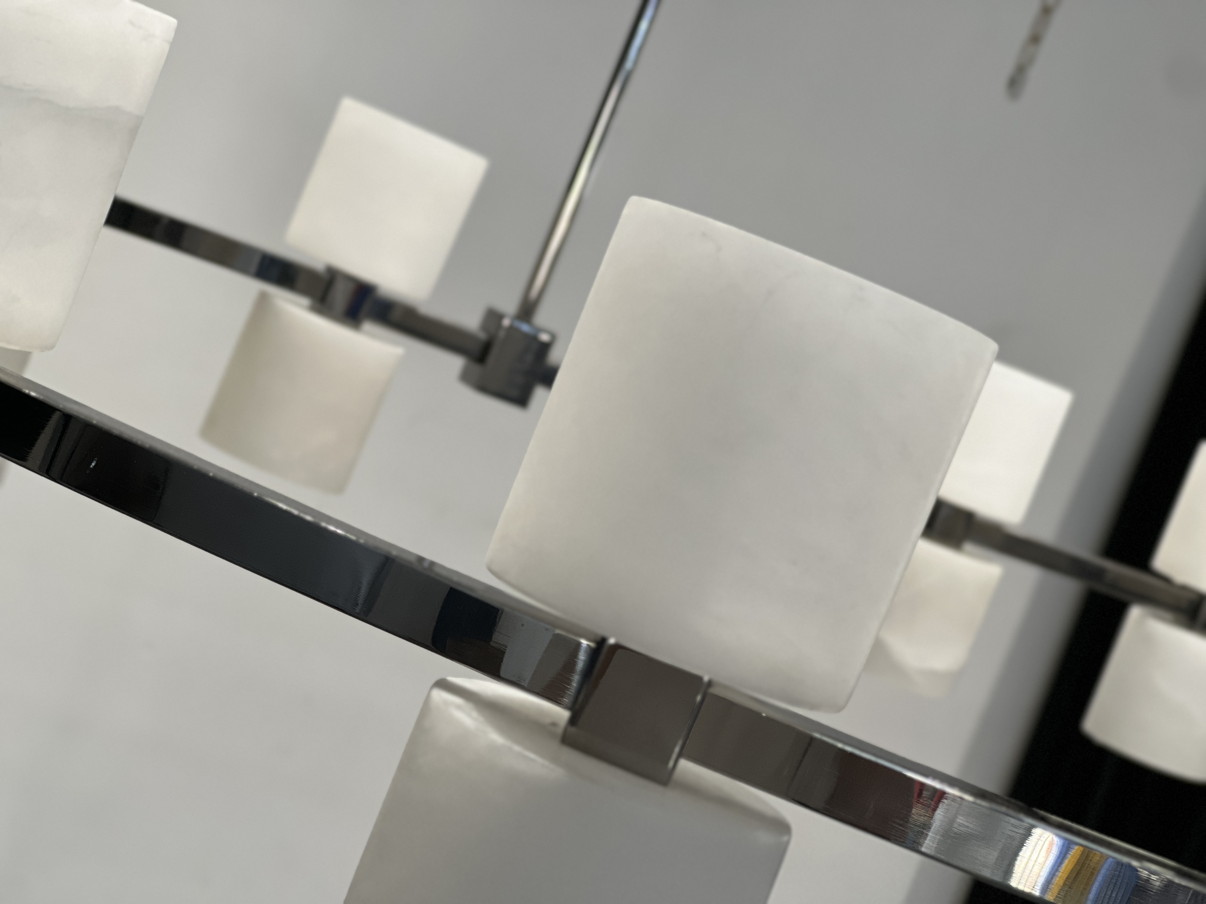 CASA Lighting Oval Alabaster & Brass Chandelier 