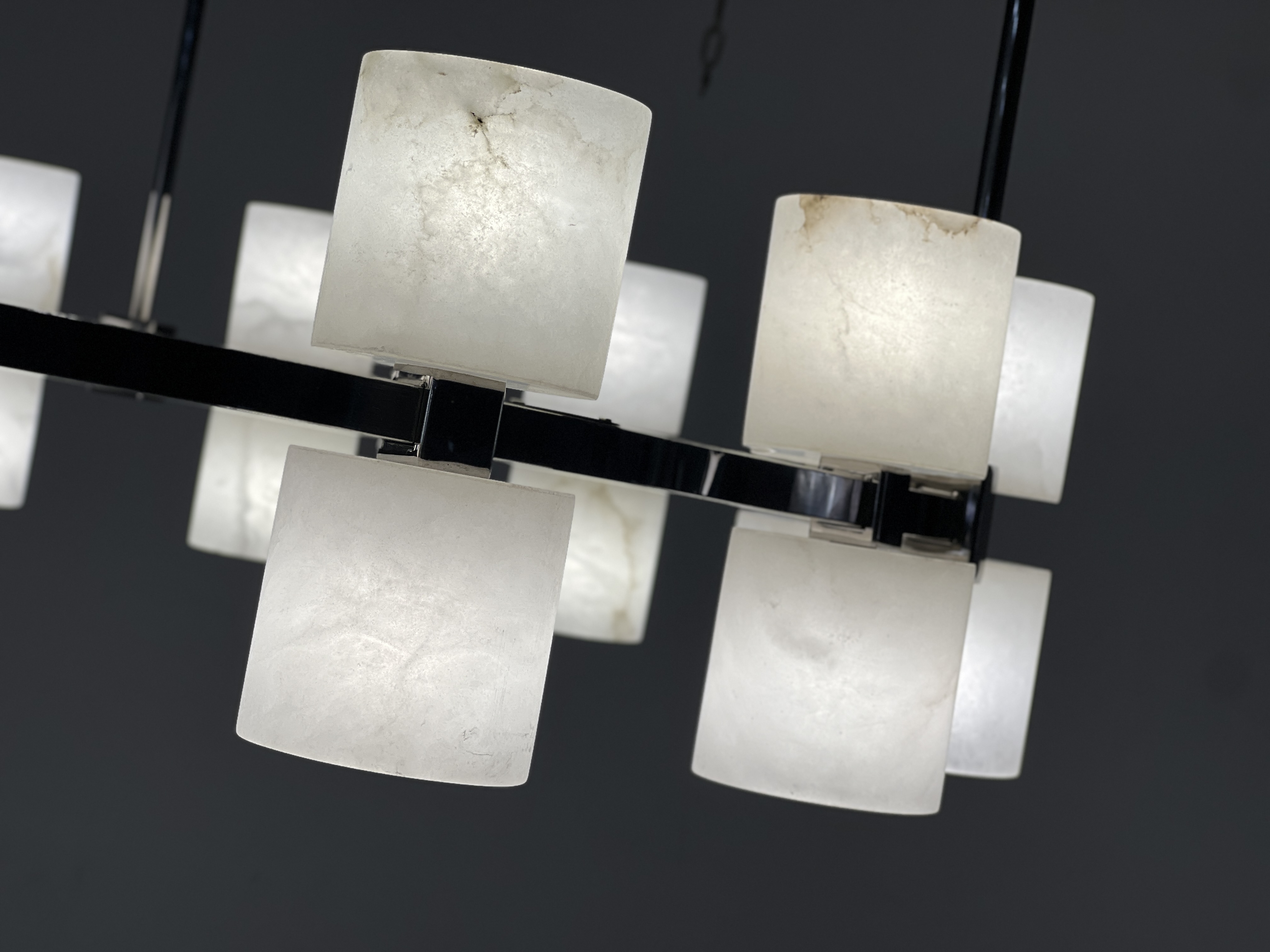 CASA Lighting Oval Alabaster & Brass Chandelier 