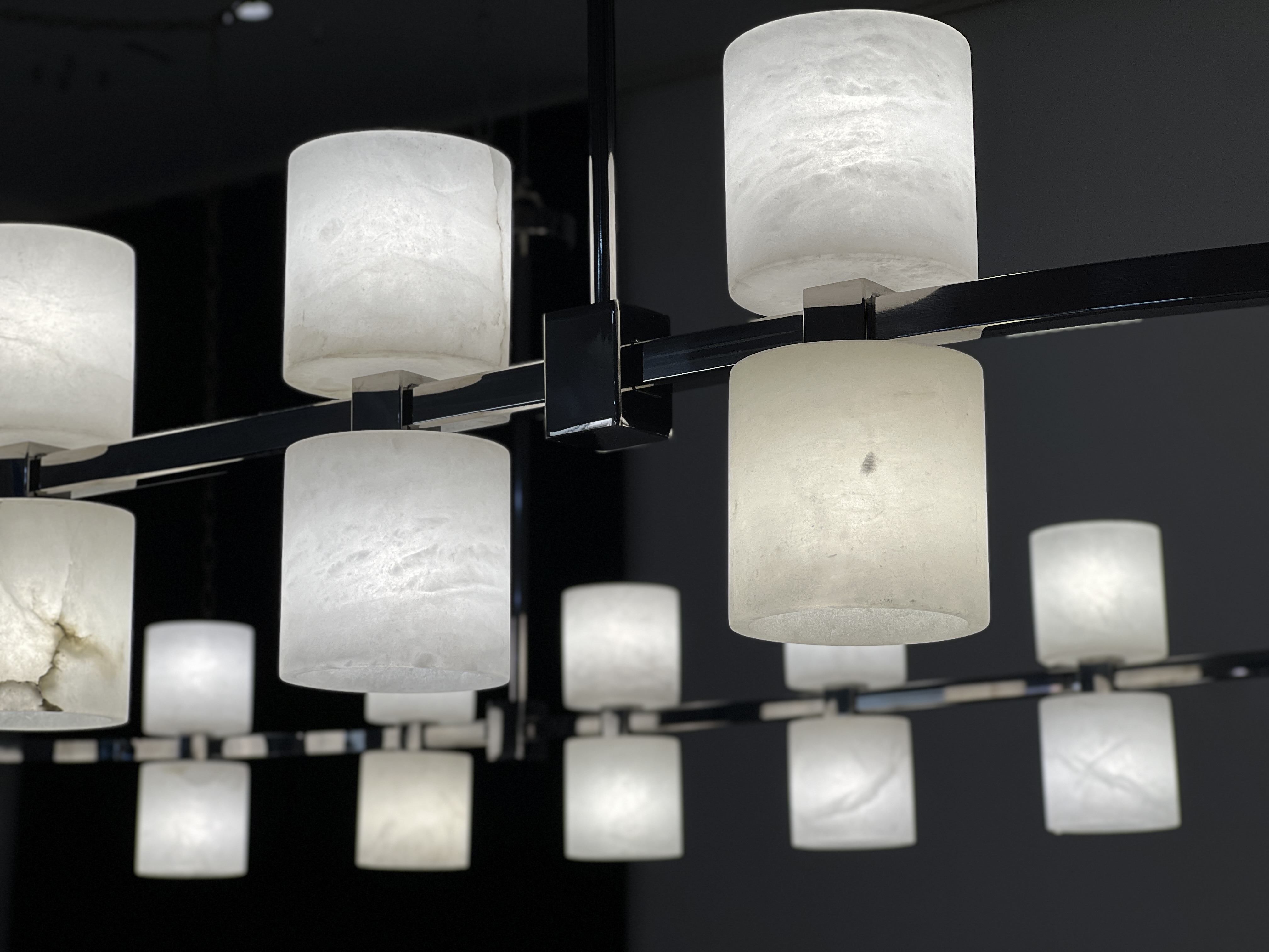 CASA Lighting Oval Alabaster & Brass Chandelier 