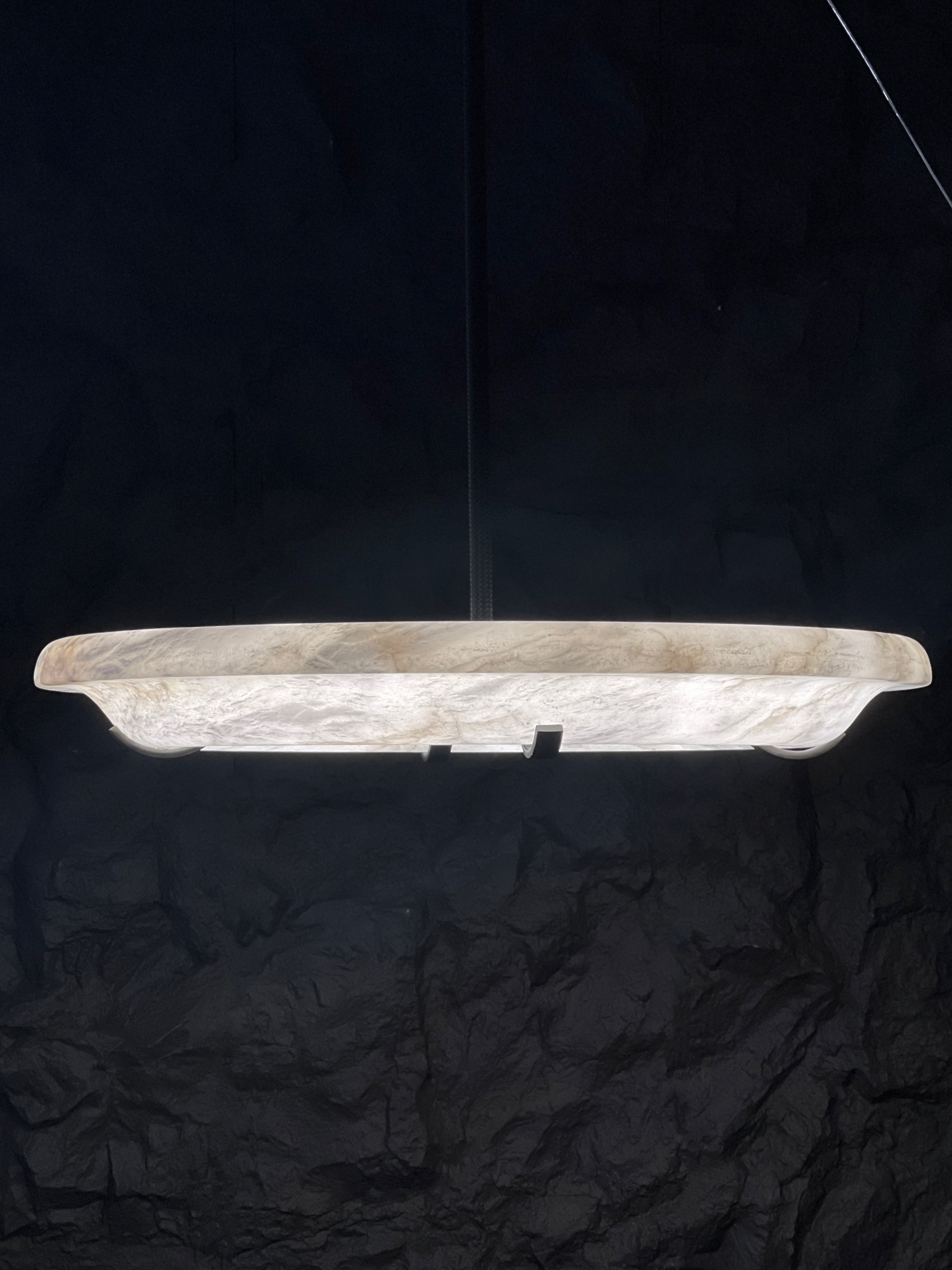 [Copy]CASA Lighting Oval Alabaster & Brass Chandelier 