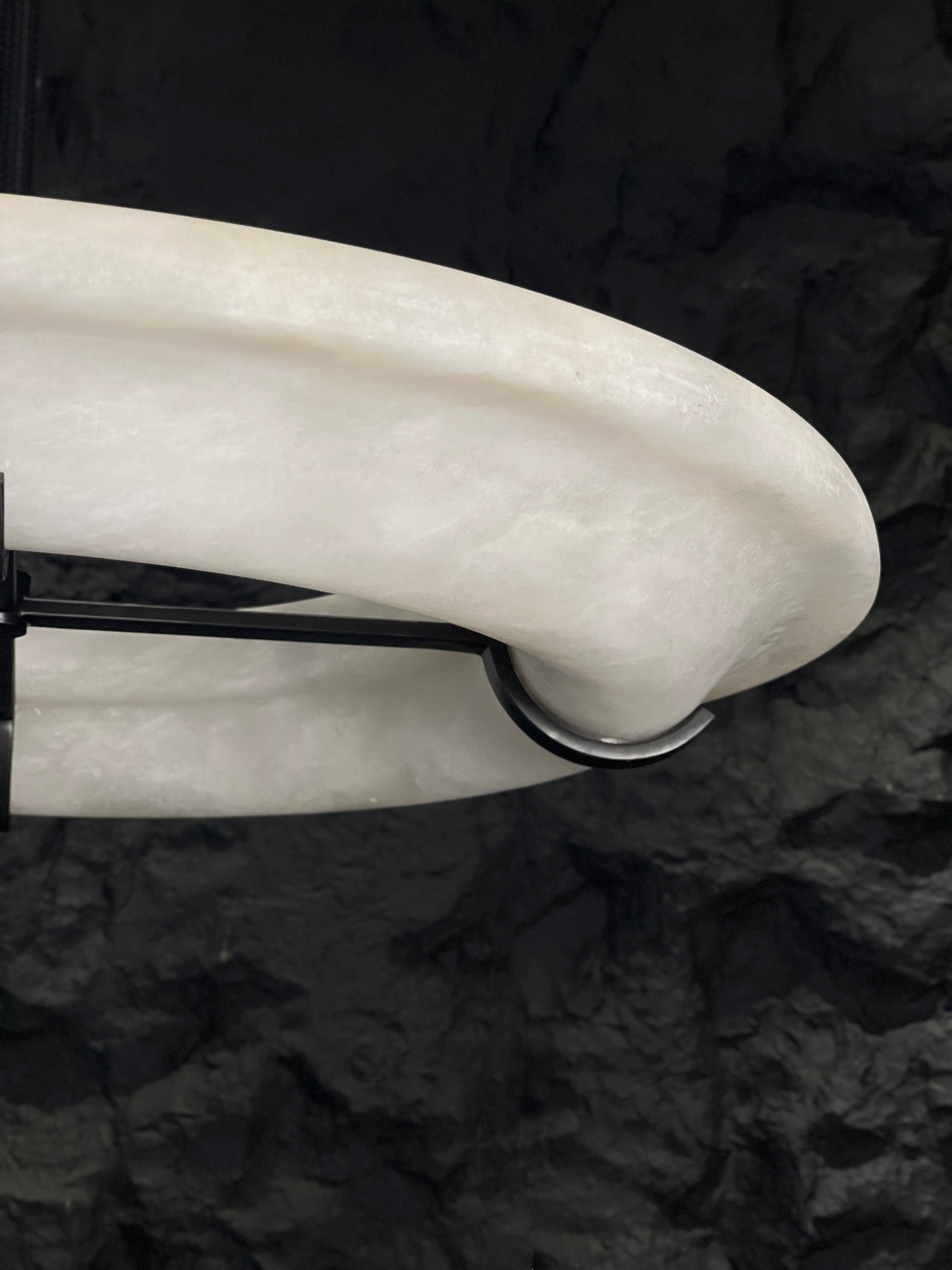 [Copy]CASA Lighting Oval Alabaster & Brass Chandelier 