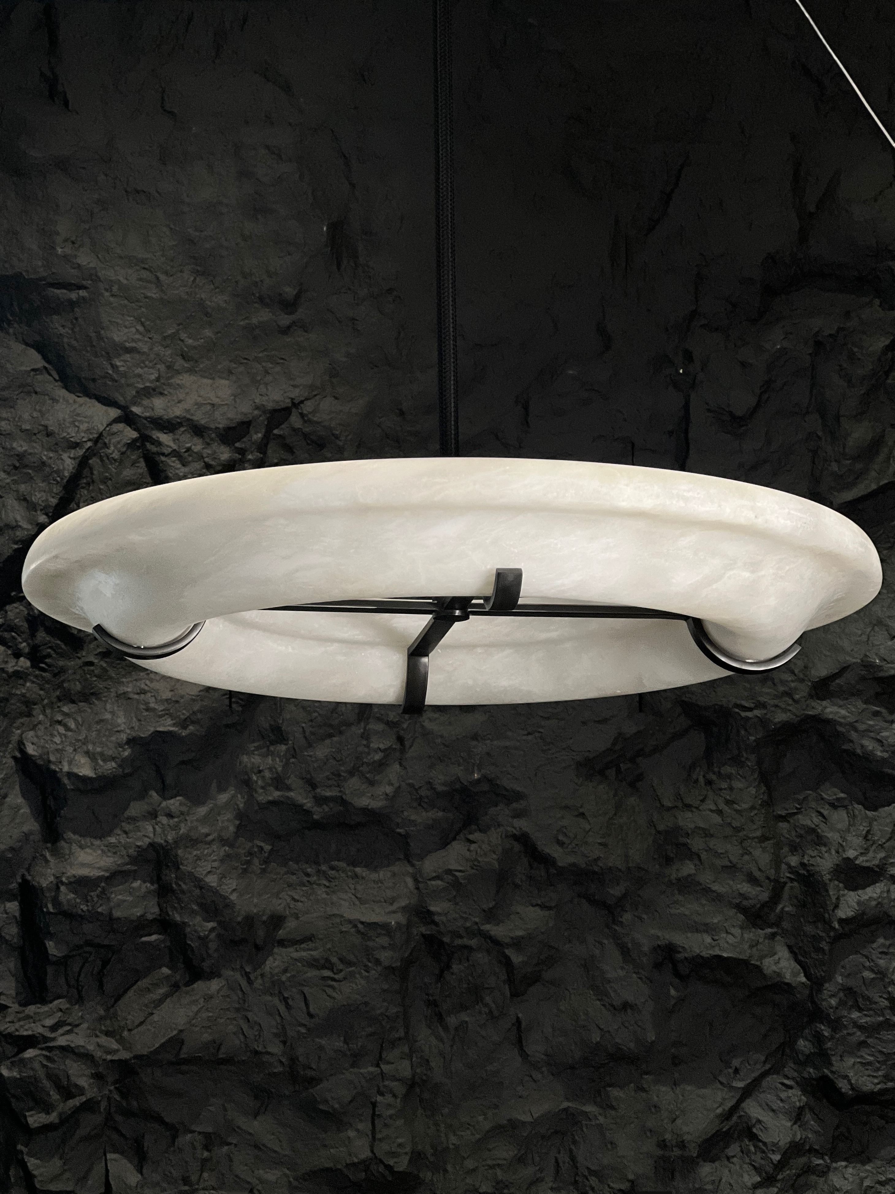 [Copy]CASA Lighting Oval Alabaster & Brass Chandelier 