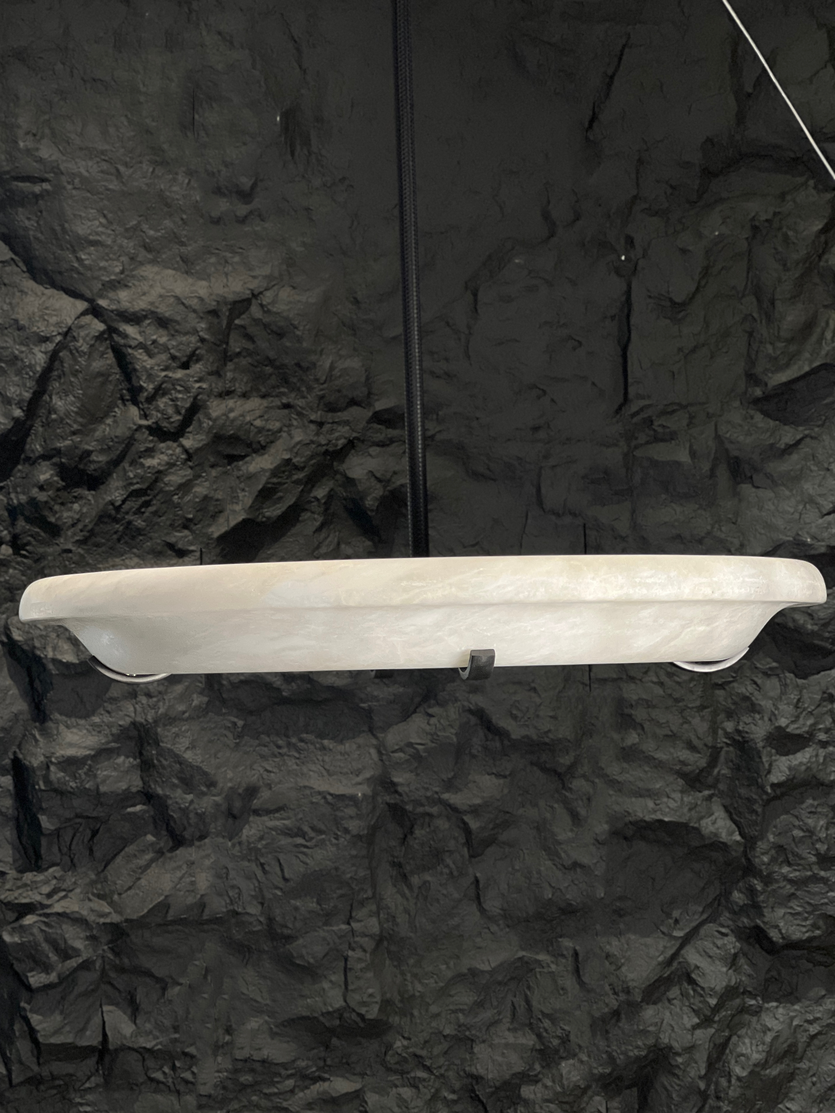 [Copy]CASA Lighting Oval Alabaster & Brass Chandelier 