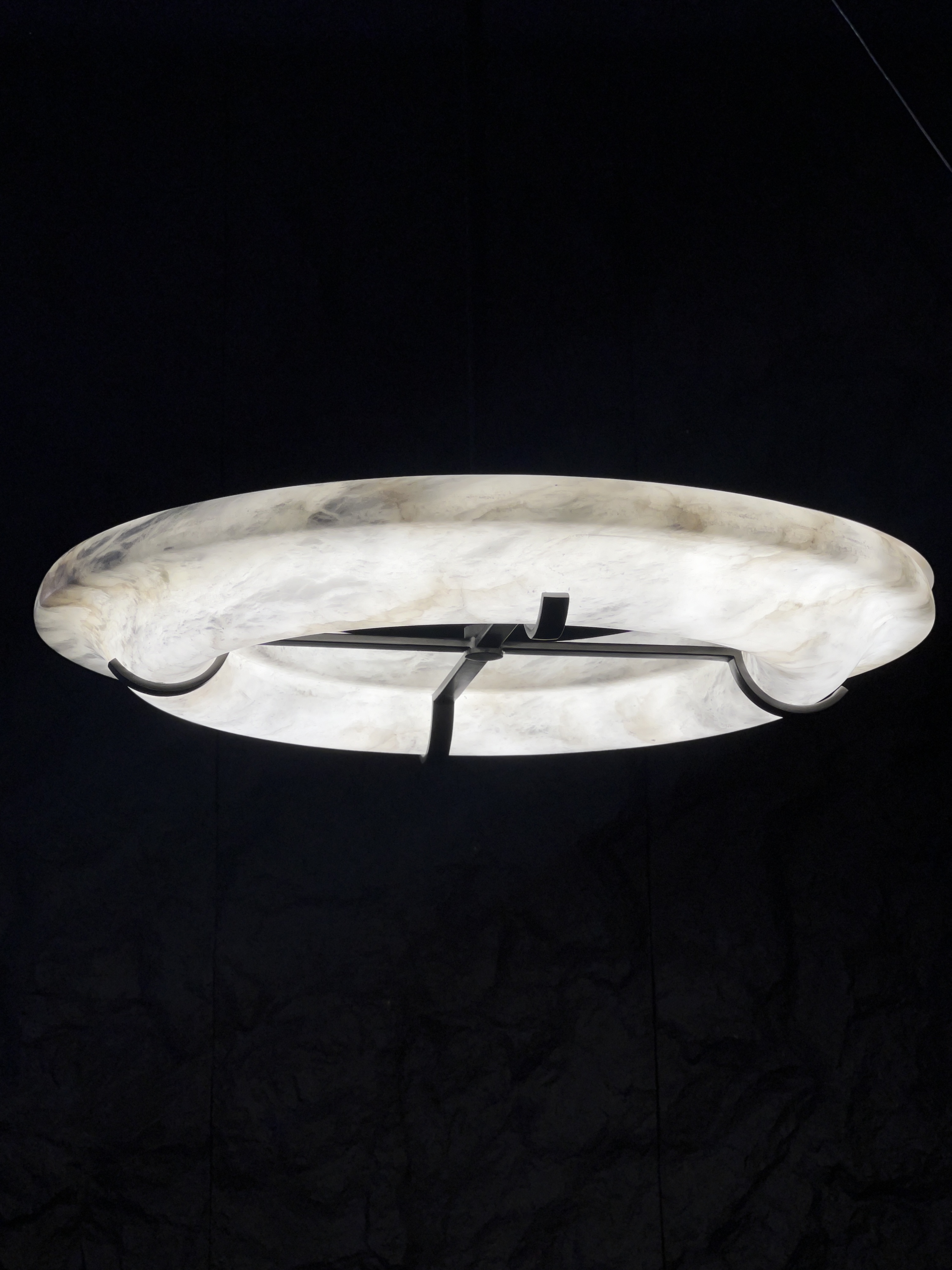 [Copy]CASA Lighting Oval Alabaster & Brass Chandelier 