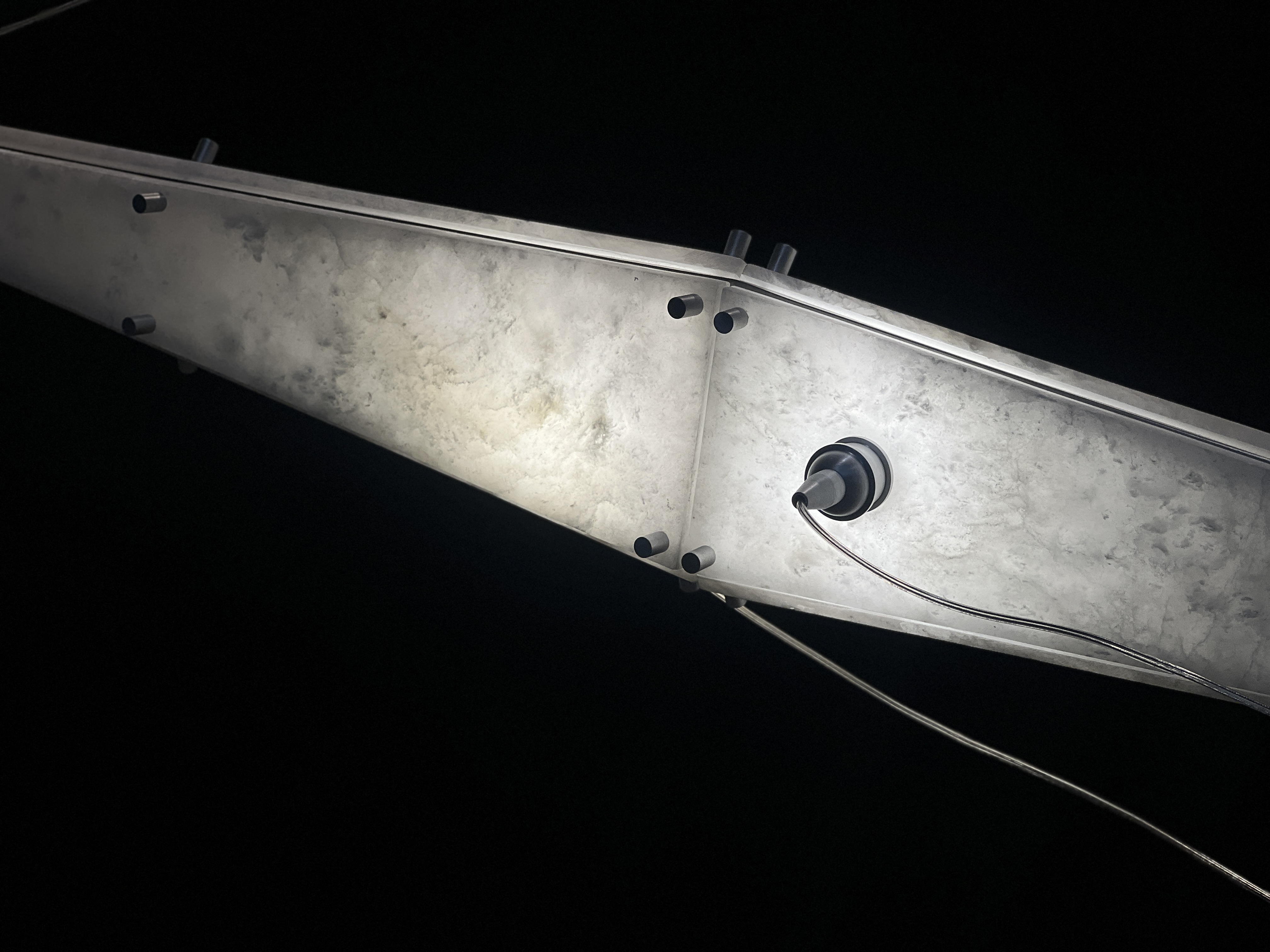 CASA Lighting Fragment Alabaster Chandelier - Natural Stone & Brass Linear Pendant