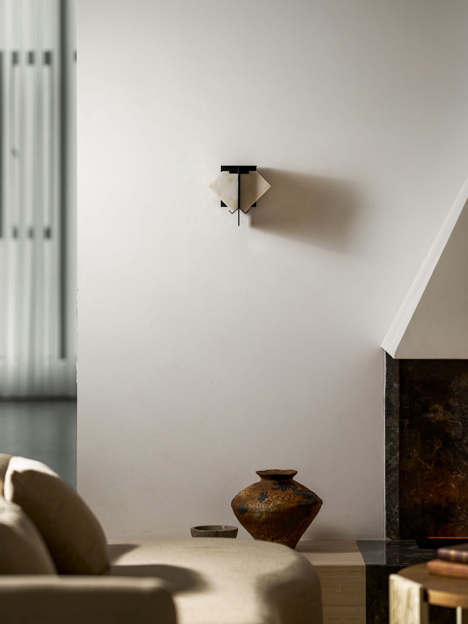 Folded Halo Alabaster Wall Sconce