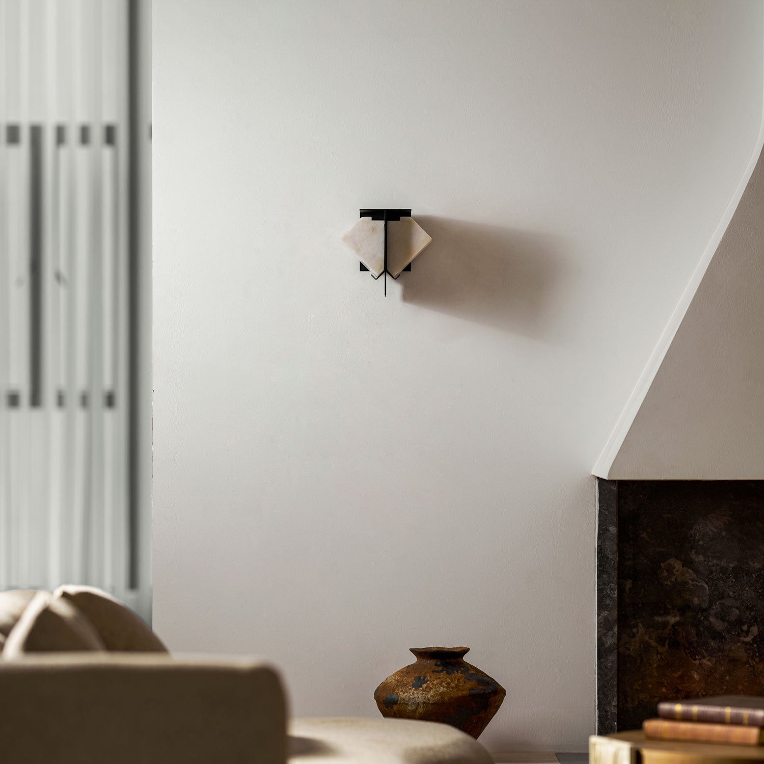 Folded Halo Alabaster Wall Sconce