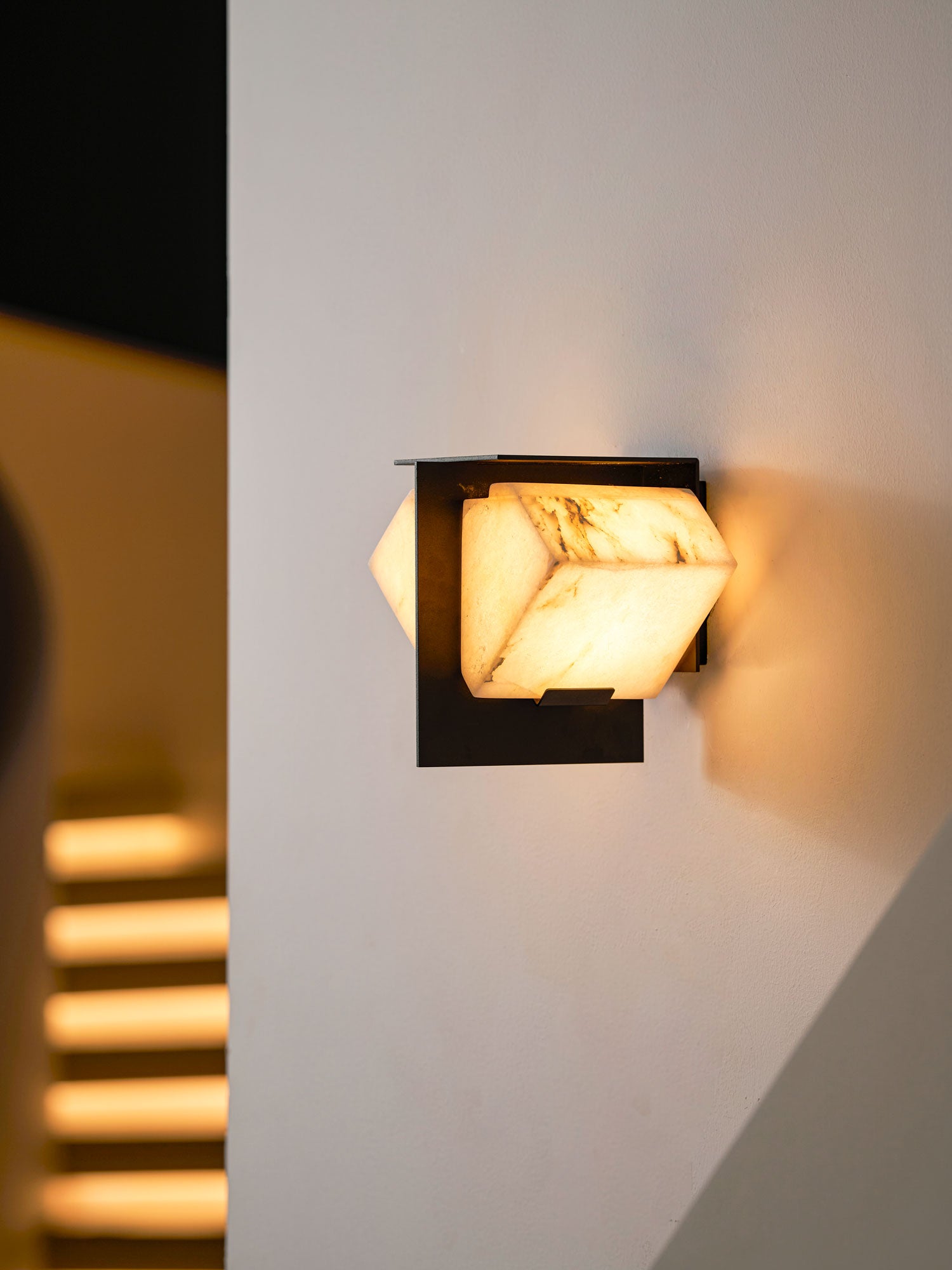 Folded Halo Alabaster Wall Sconce