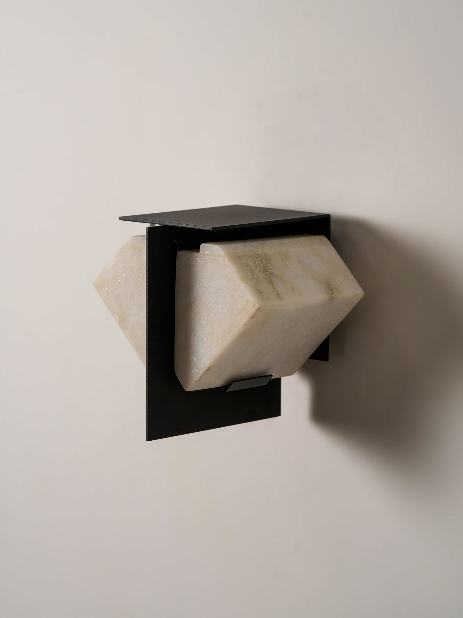 Folded Halo Alabaster Wall Sconce