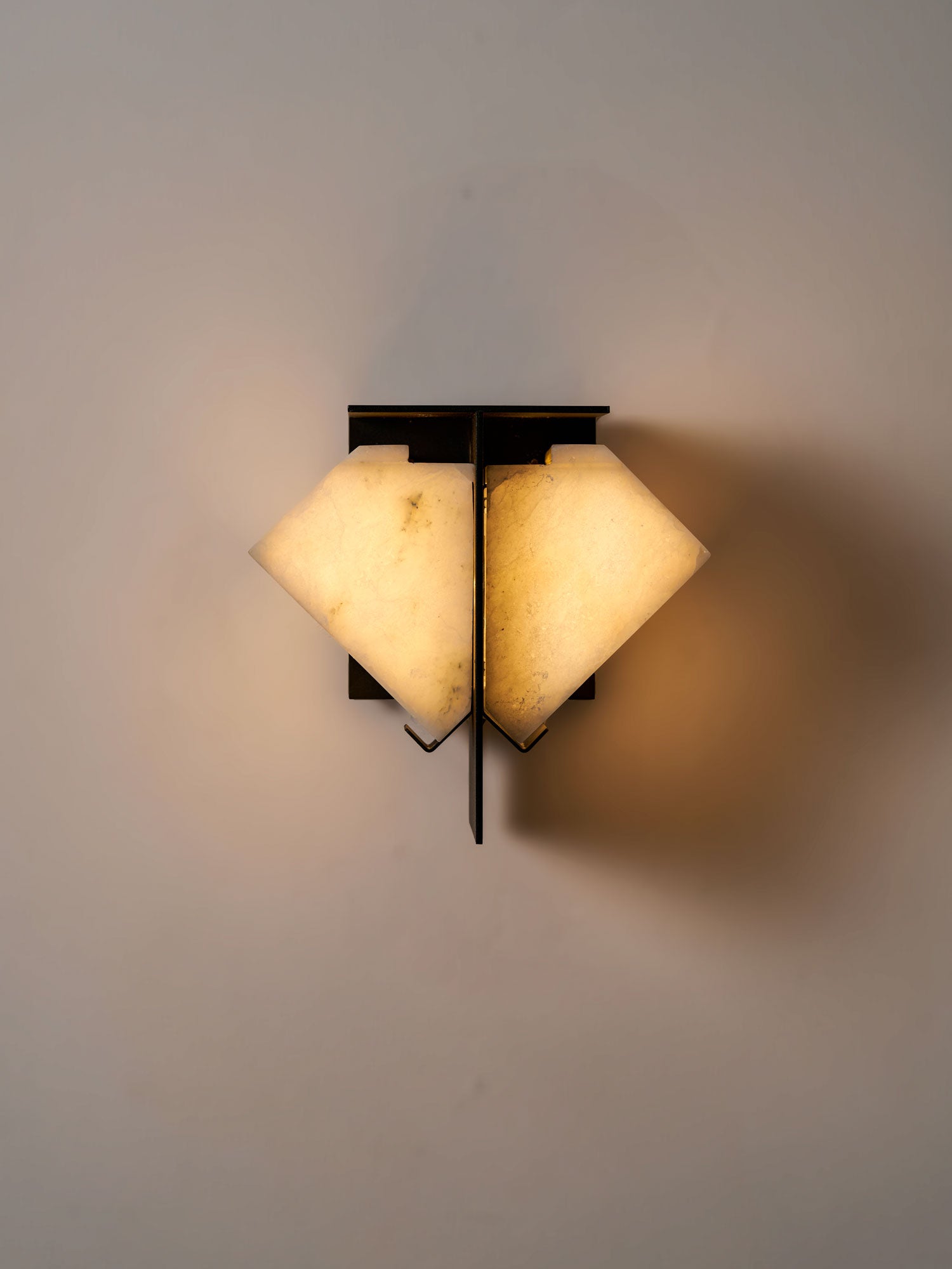Folded Halo Alabaster Wall Sconce