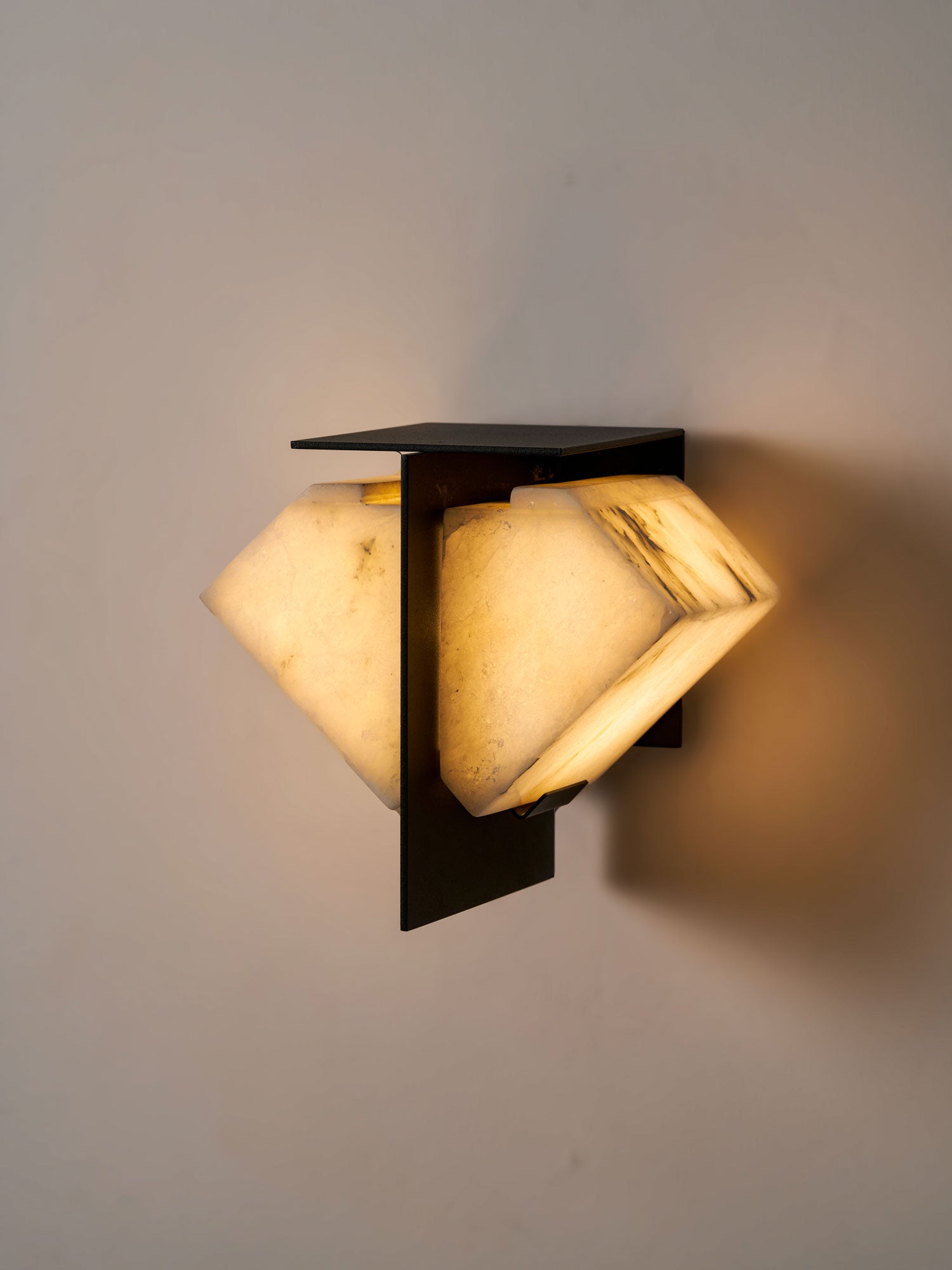 Folded Halo Alabaster Wall Sconce