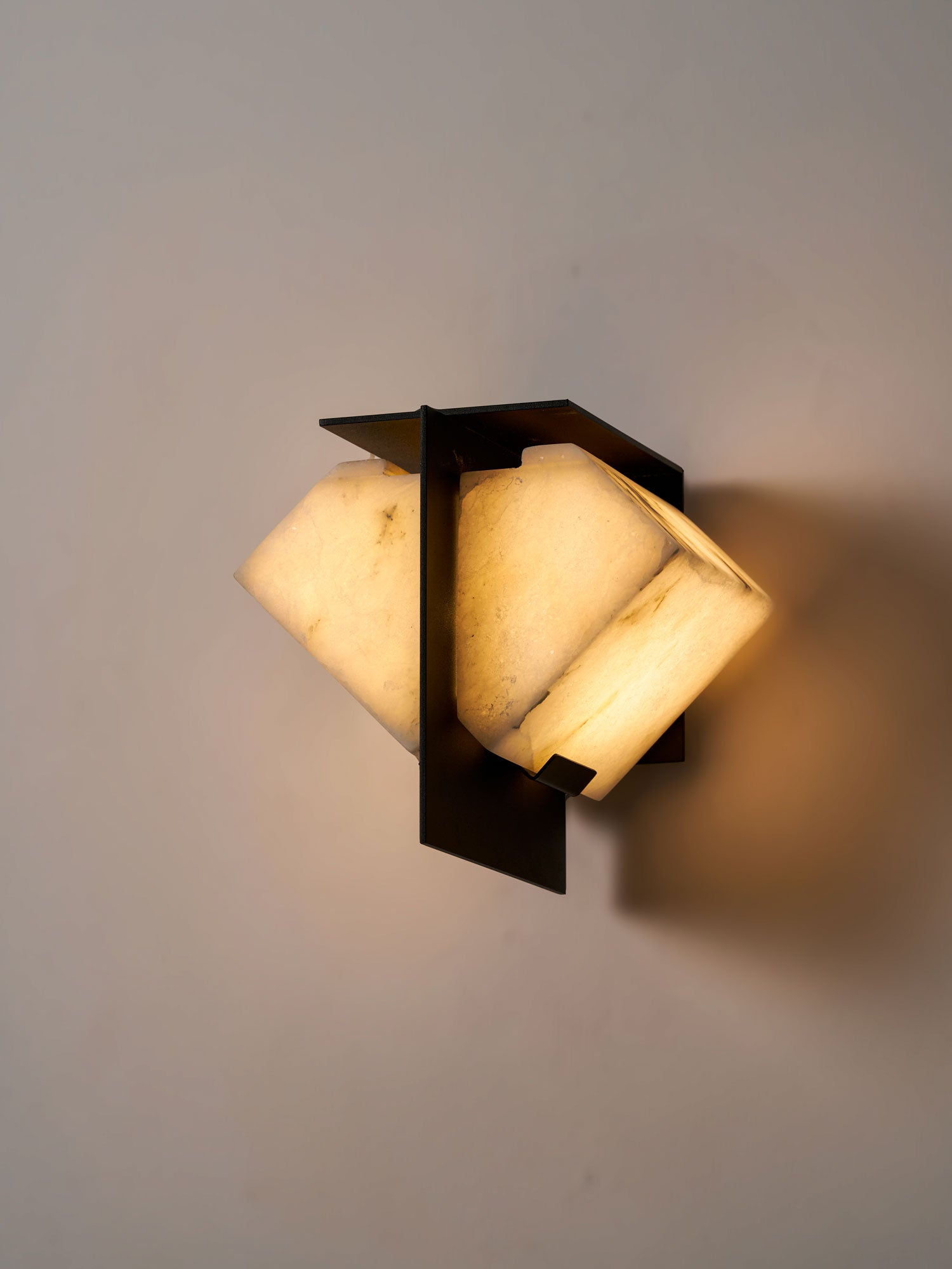 Folded Halo Alabaster Wall Sconce