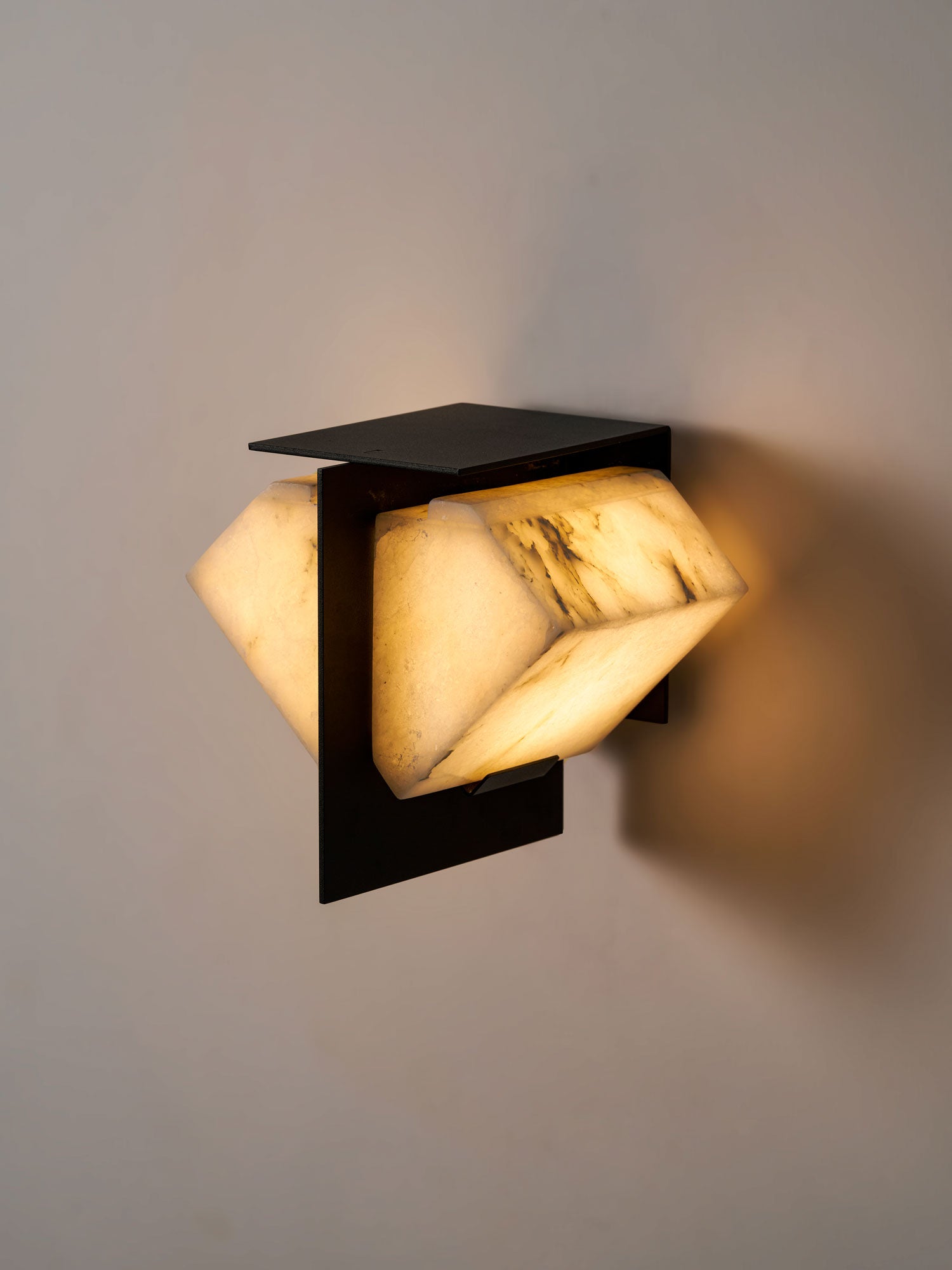 Folded Halo Alabaster Wall Sconce