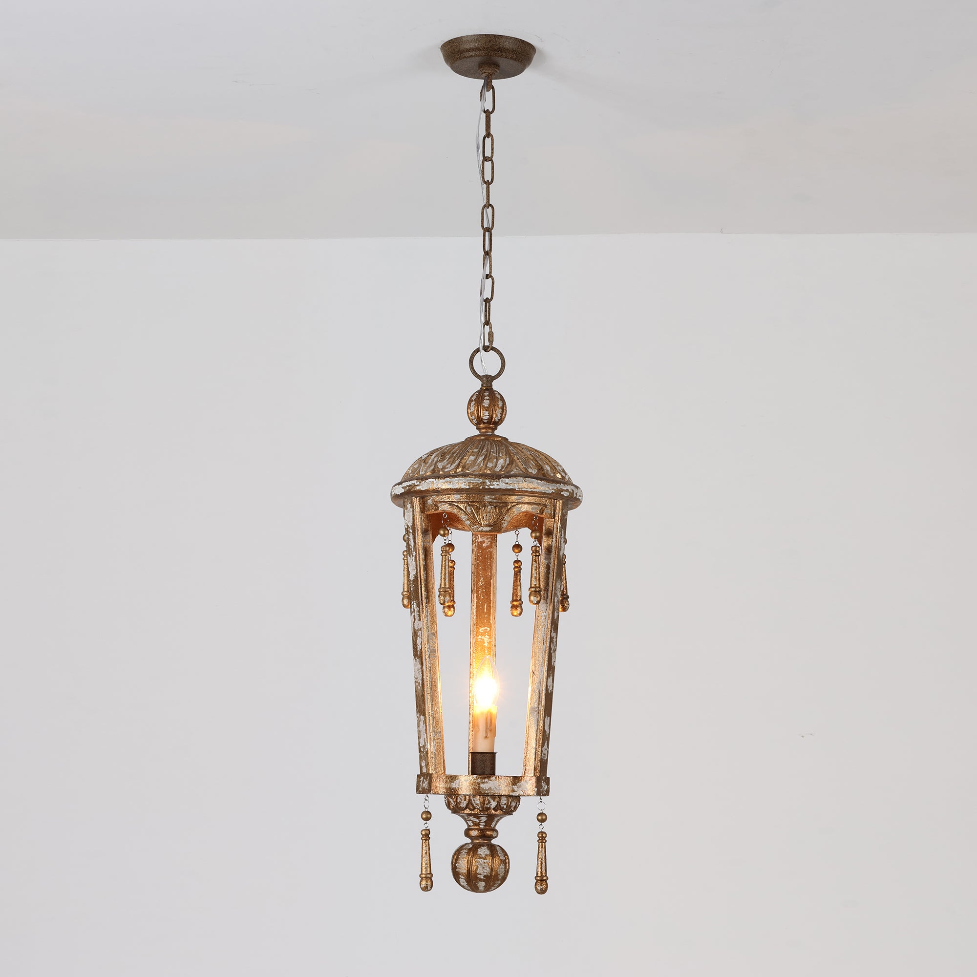 French Woodcarving Lantern Pendant Lamp