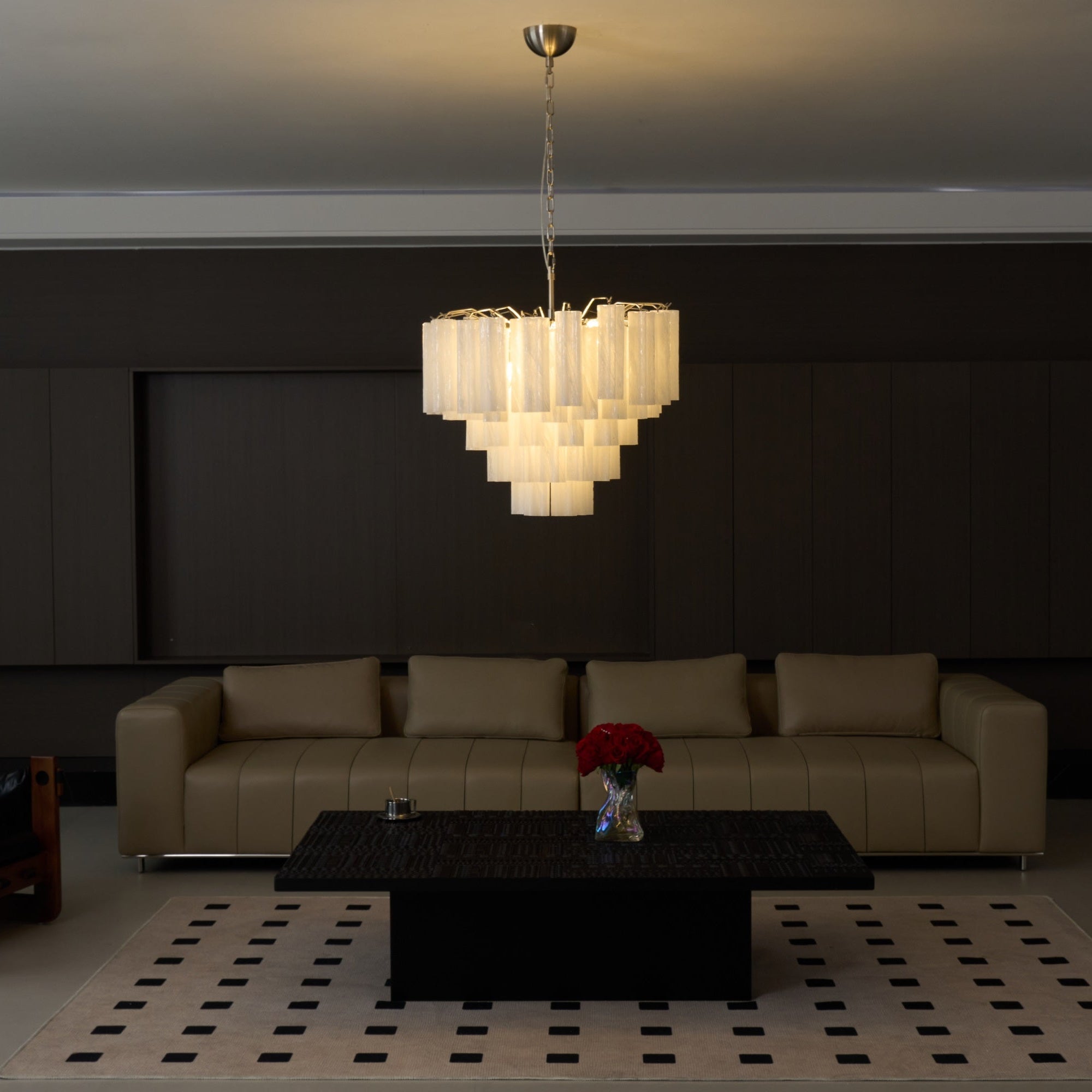Frosted Murano Cascade Chandelier