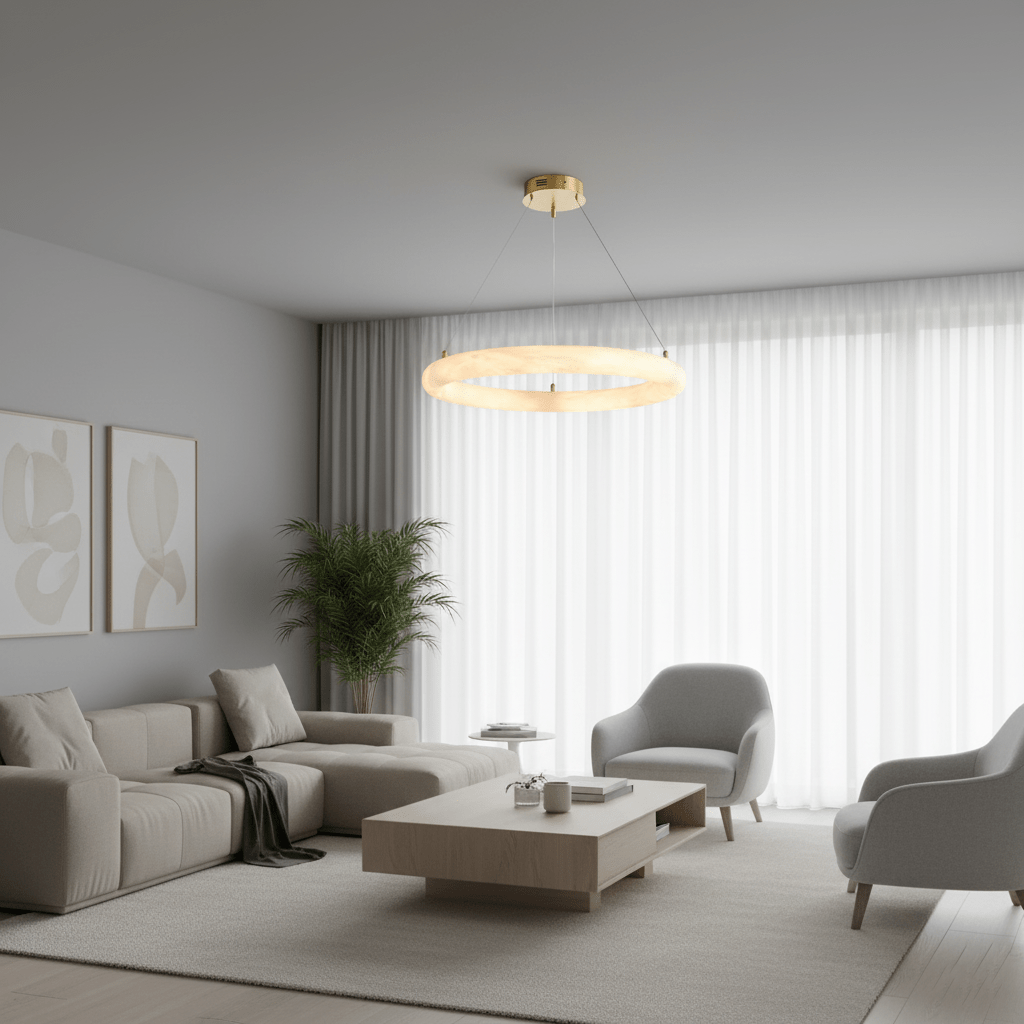 Halo di Pietra Alabaster Chandelier