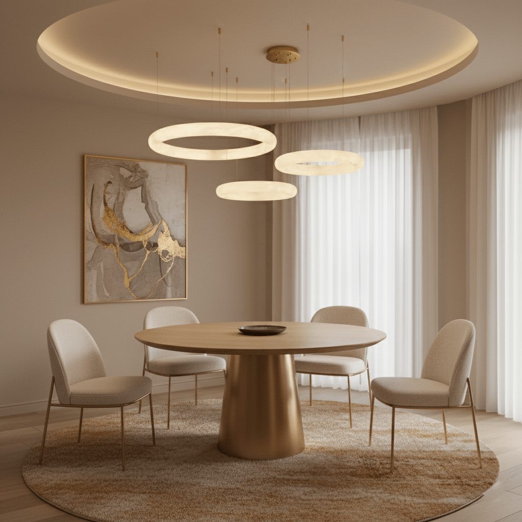 Halo di Pietra Alabaster Chandelier