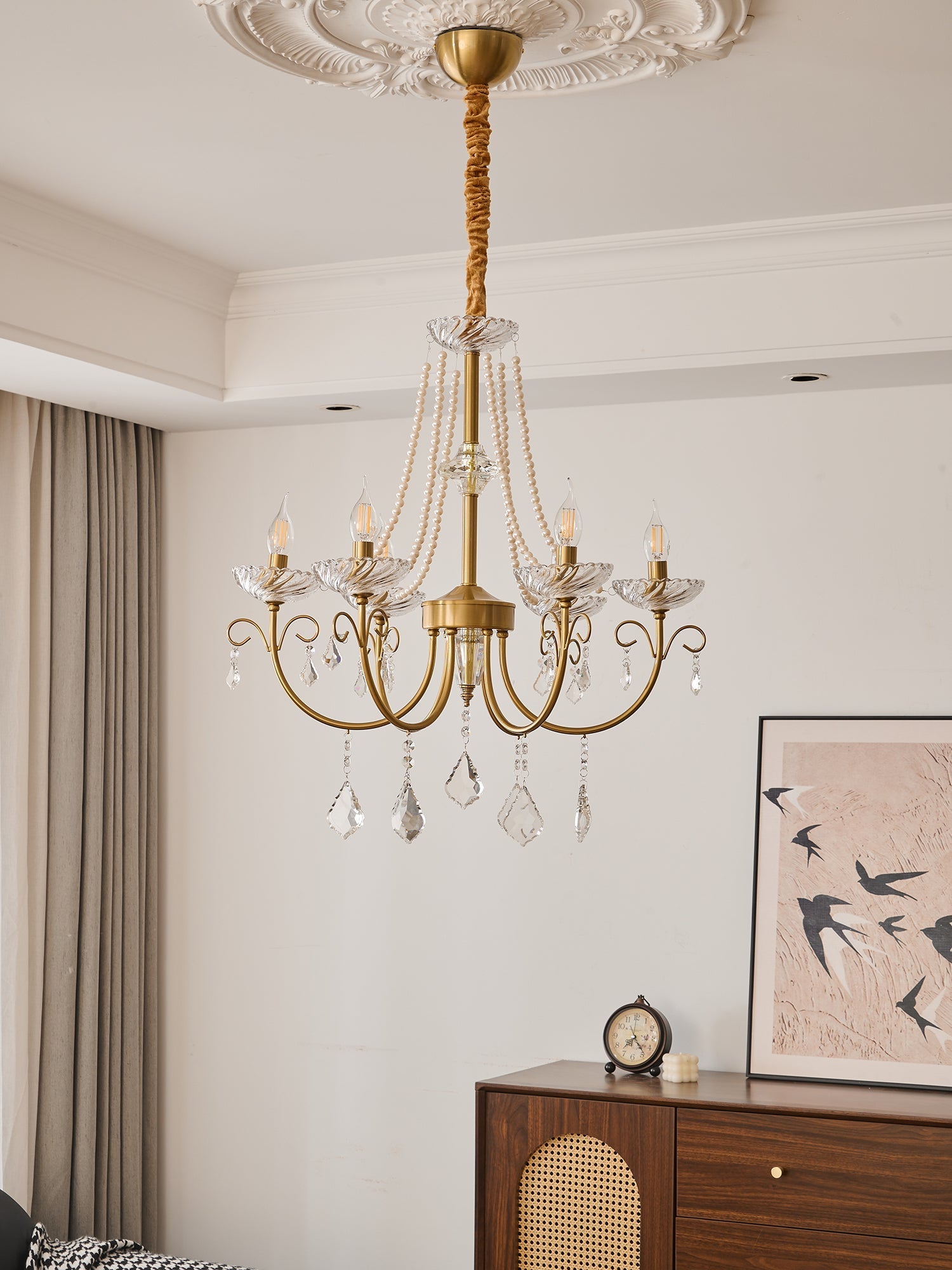 Imperial Pearl Crystal Chandelier