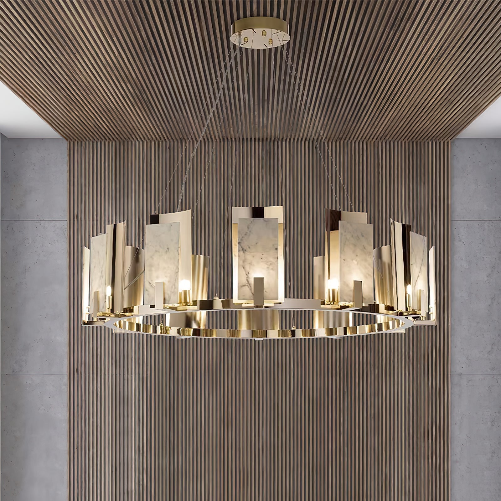 Jessie Alabaster Round Chandelier
