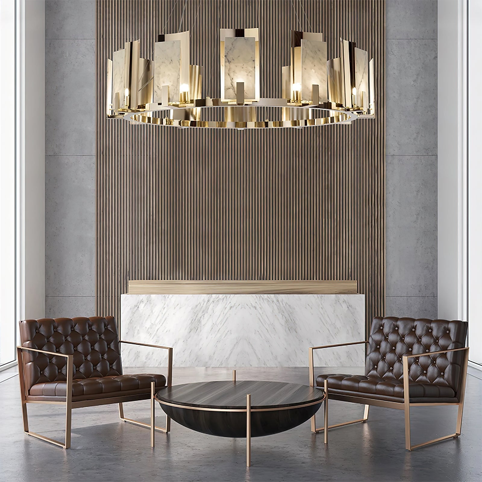 Jessie Alabaster Round Chandelier