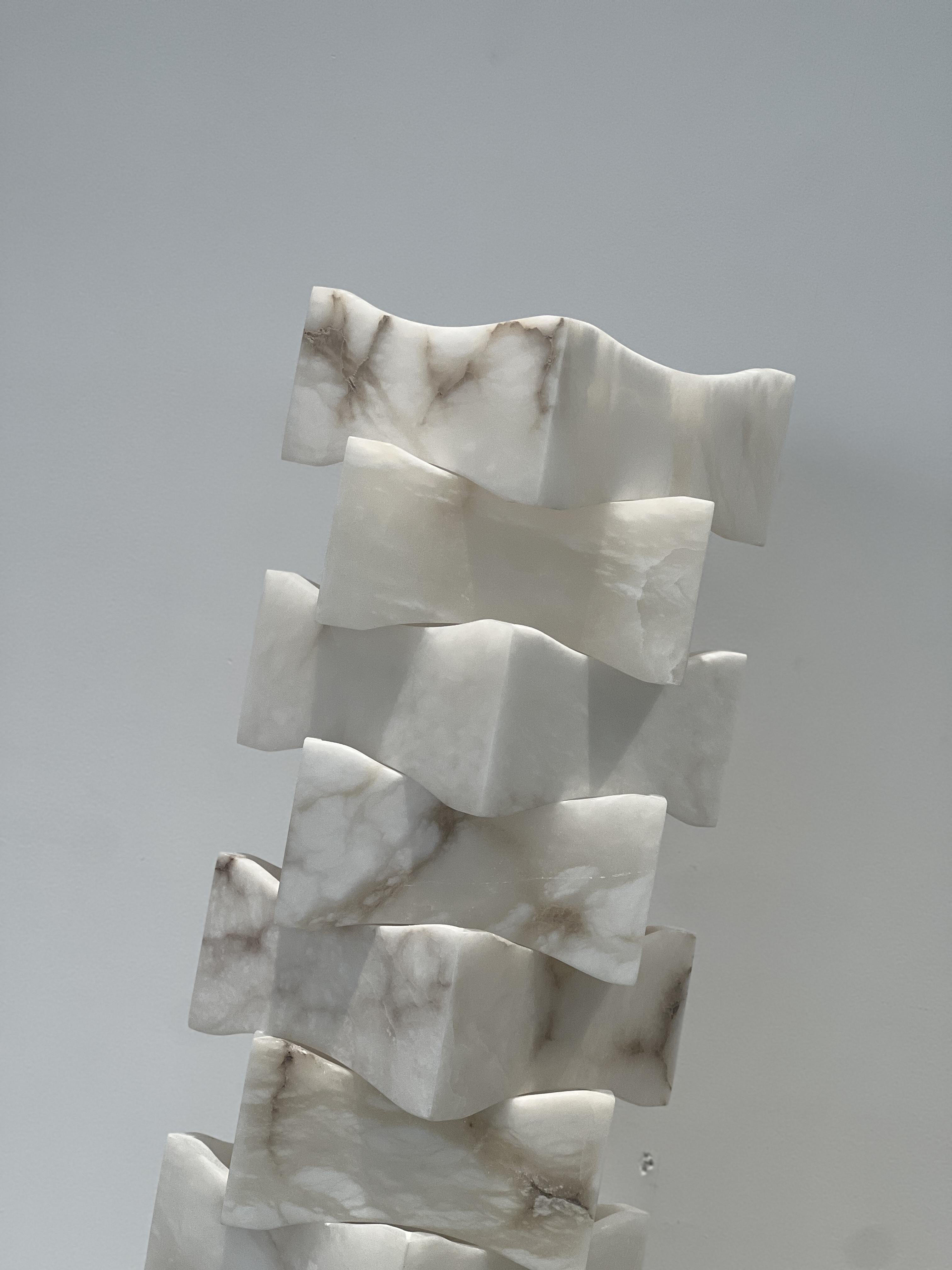 CASA Lighting Handcrafted Layered Alabaster Floor Lamp