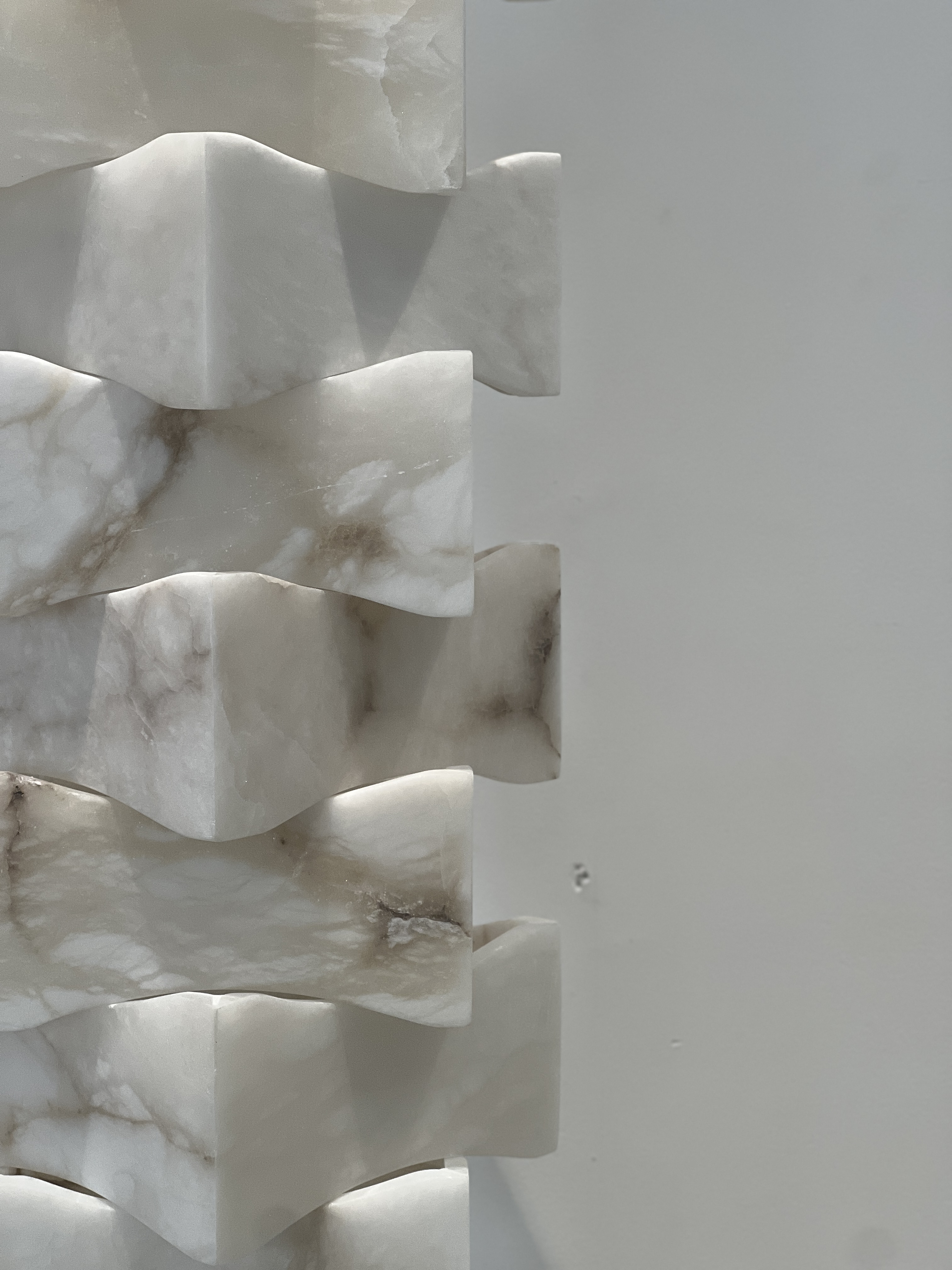 CASA Lighting Handcrafted Layered Alabaster Floor Lamp