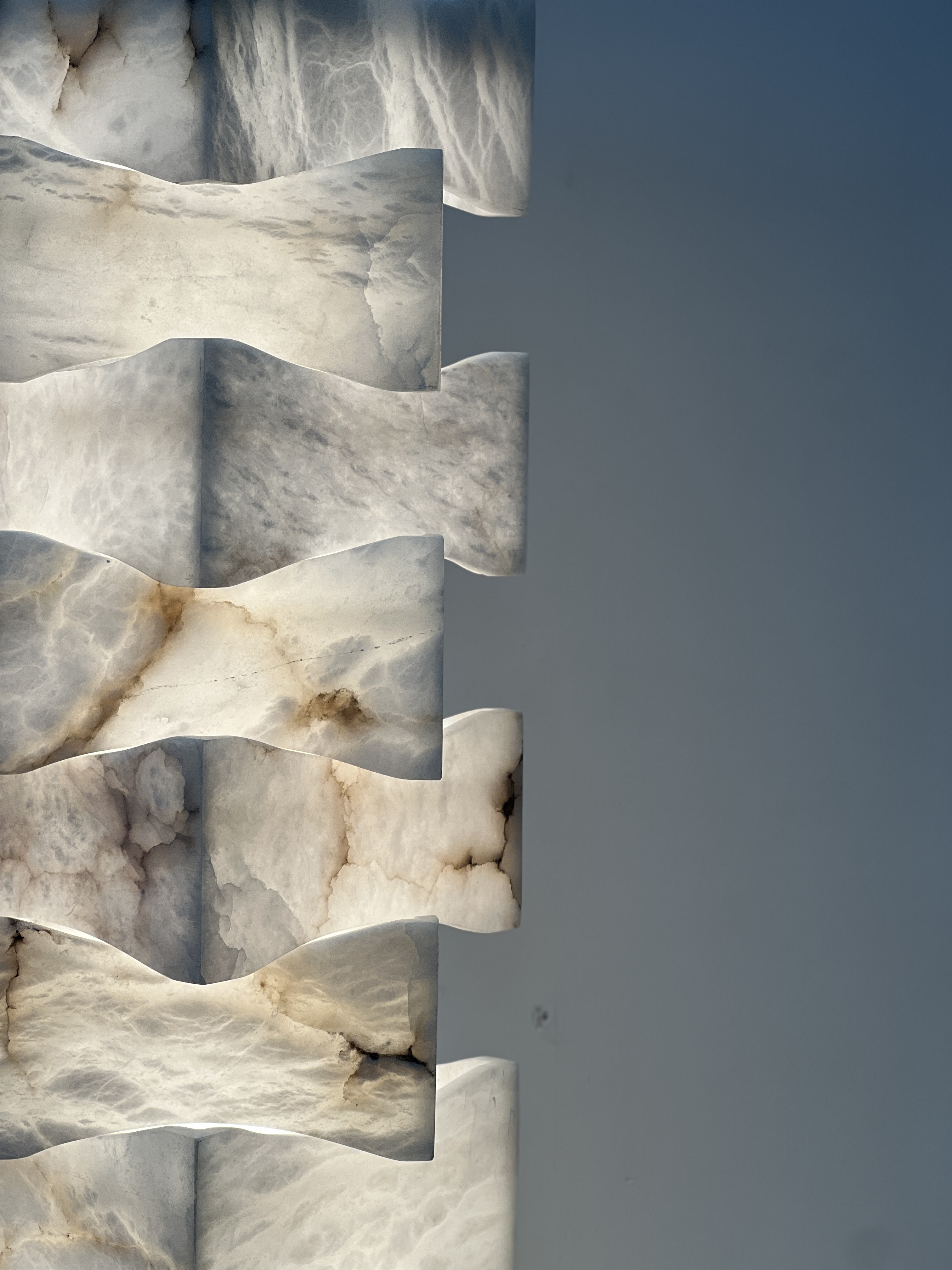 CASA Lighting Handcrafted Layered Alabaster Floor Lamp