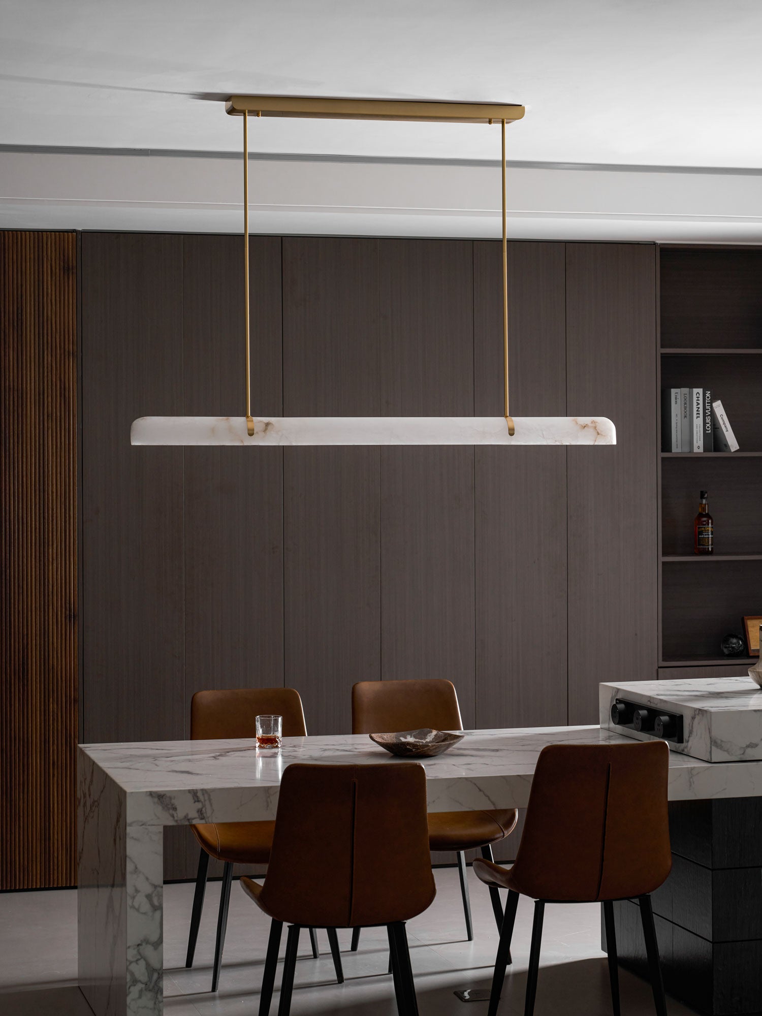 Linear Alabaster Chandelier