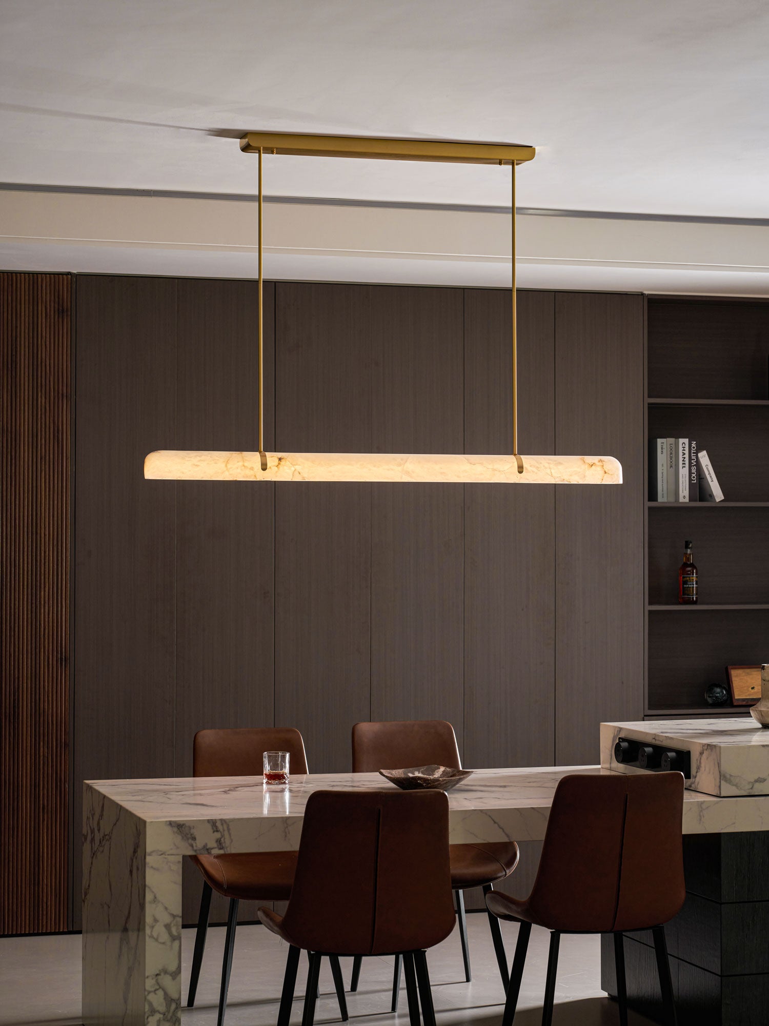 Linear Alabaster Chandelier