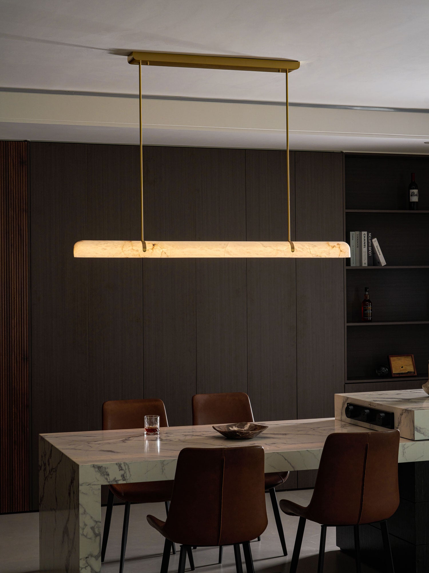 Linear Alabaster Chandelier