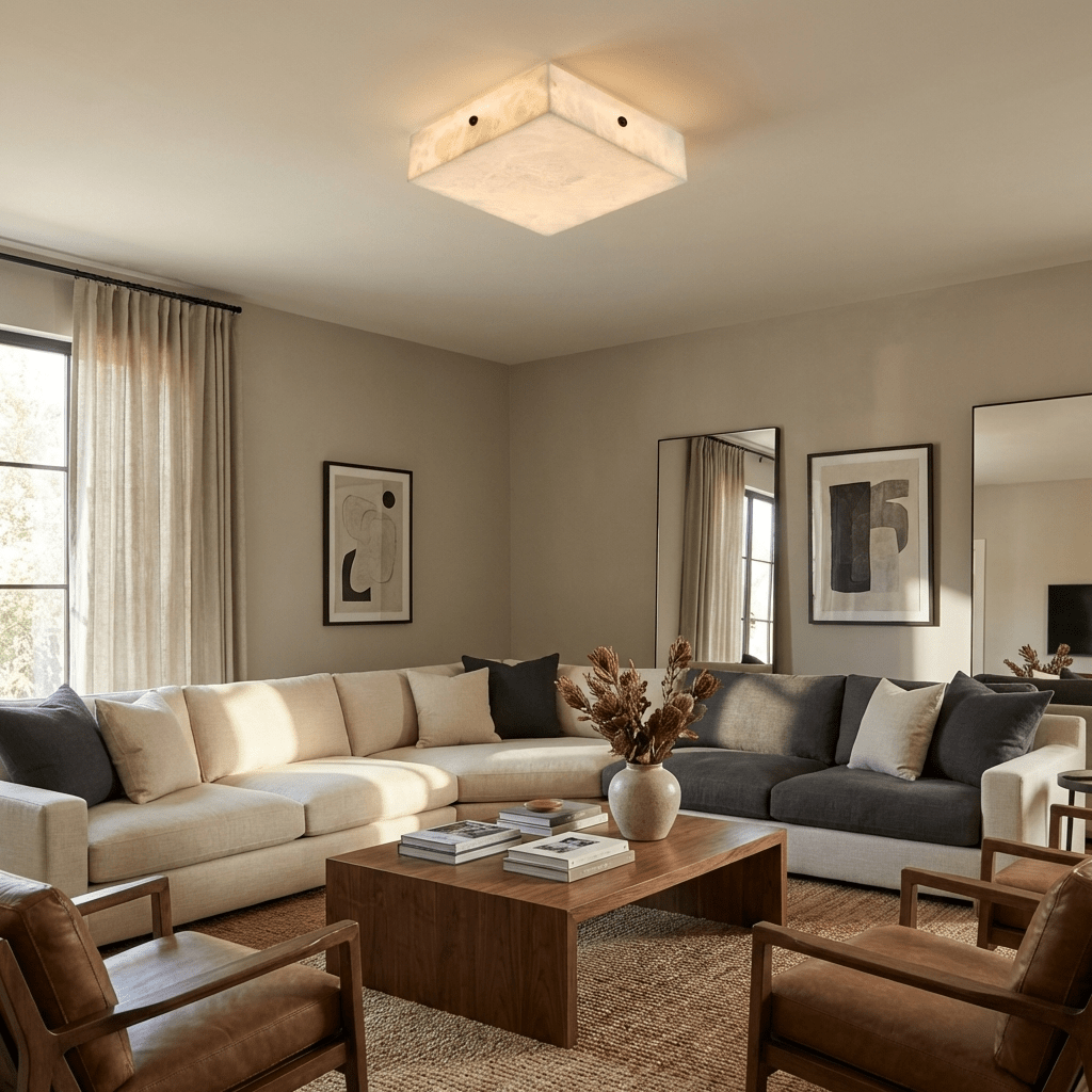 Luma Alabaster Square Ceiling Lamp