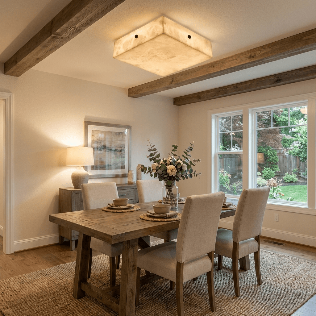 Luma Alabaster Square Ceiling Lamp