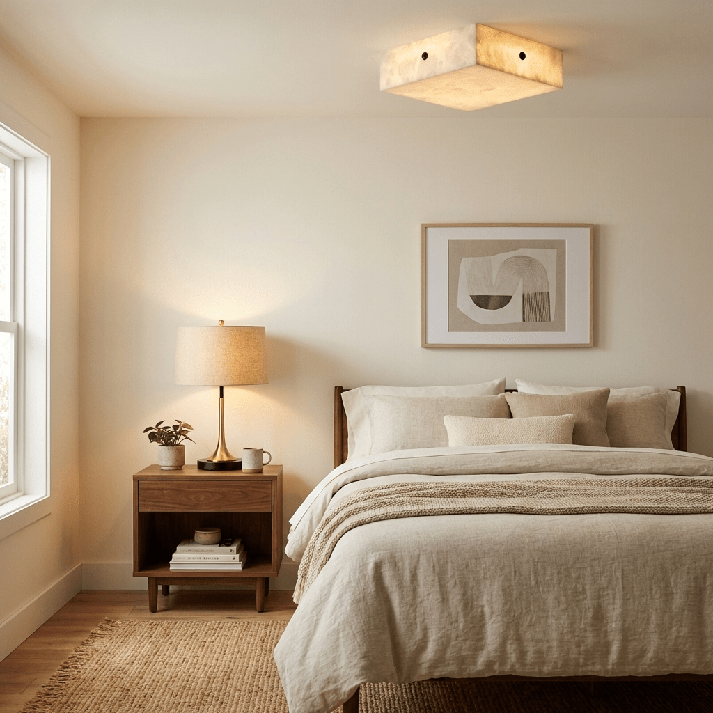 Luma Alabaster Square Ceiling Lamp