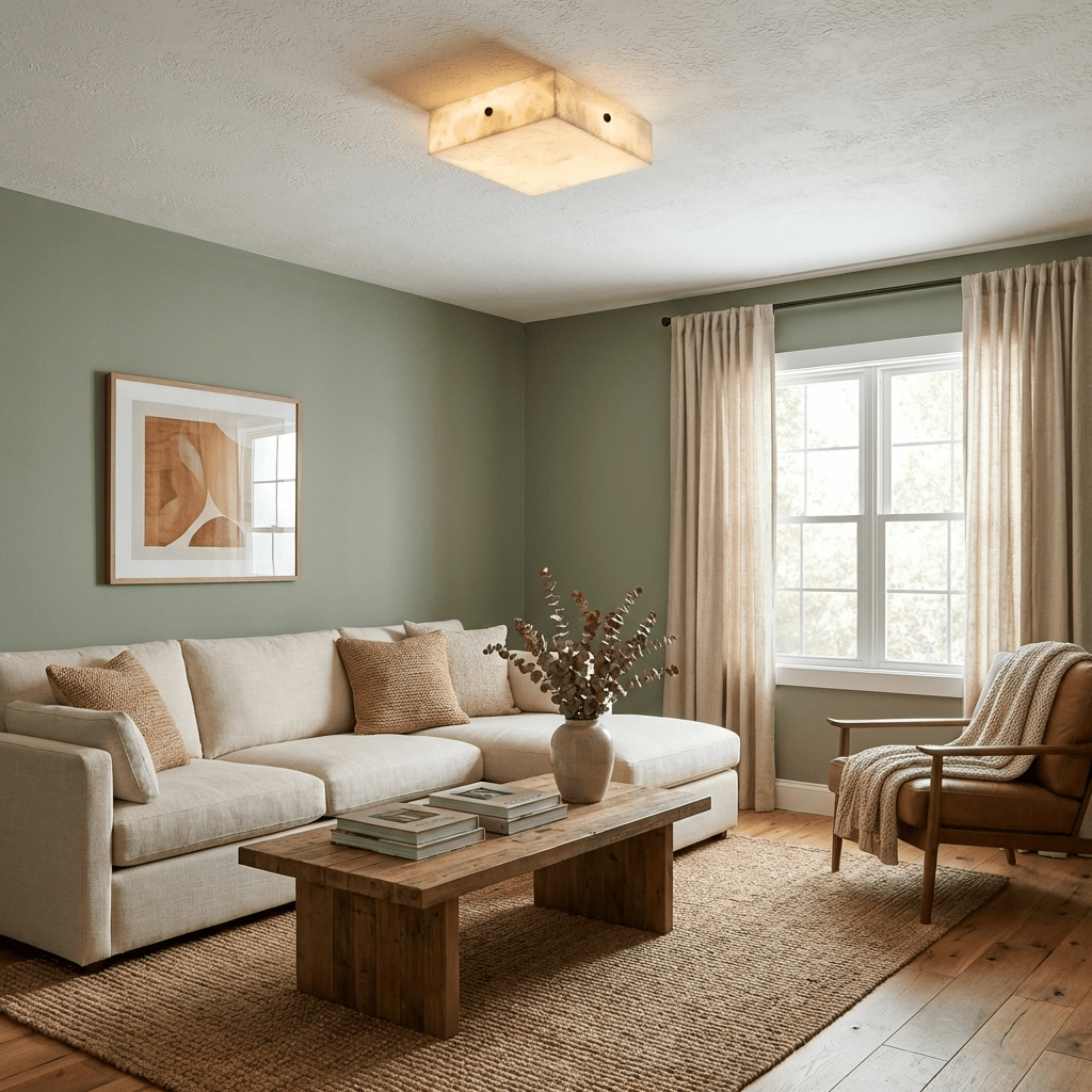 Luma Alabaster Square Ceiling Lamp