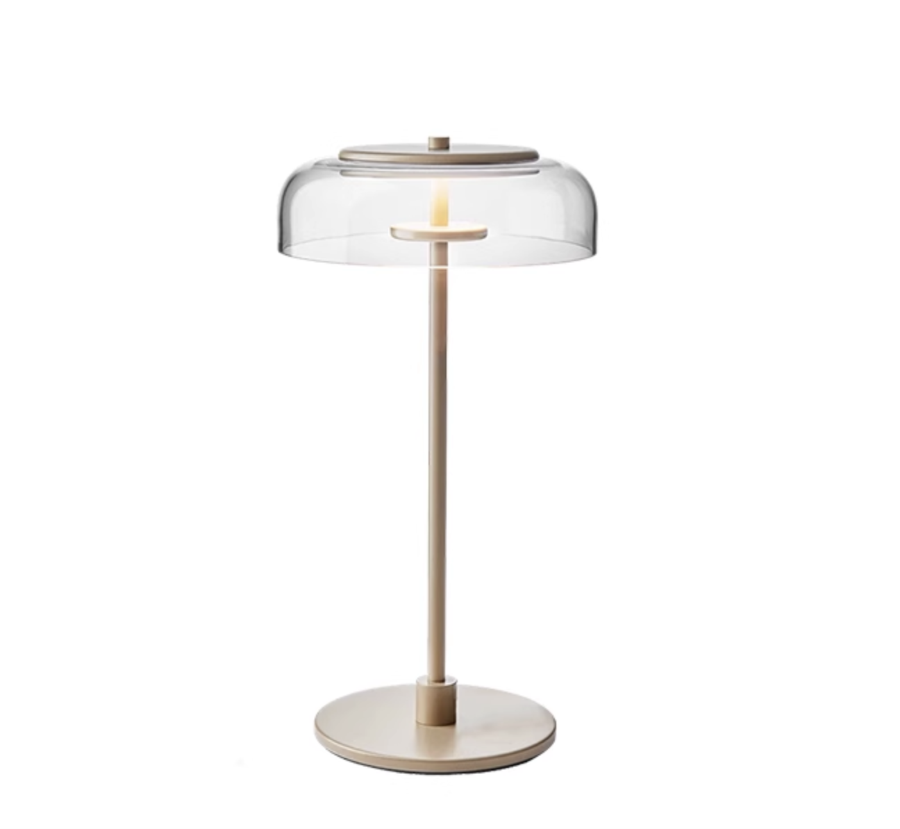 Casailighting “Lume Dome” Brass & Glass Table Lamp