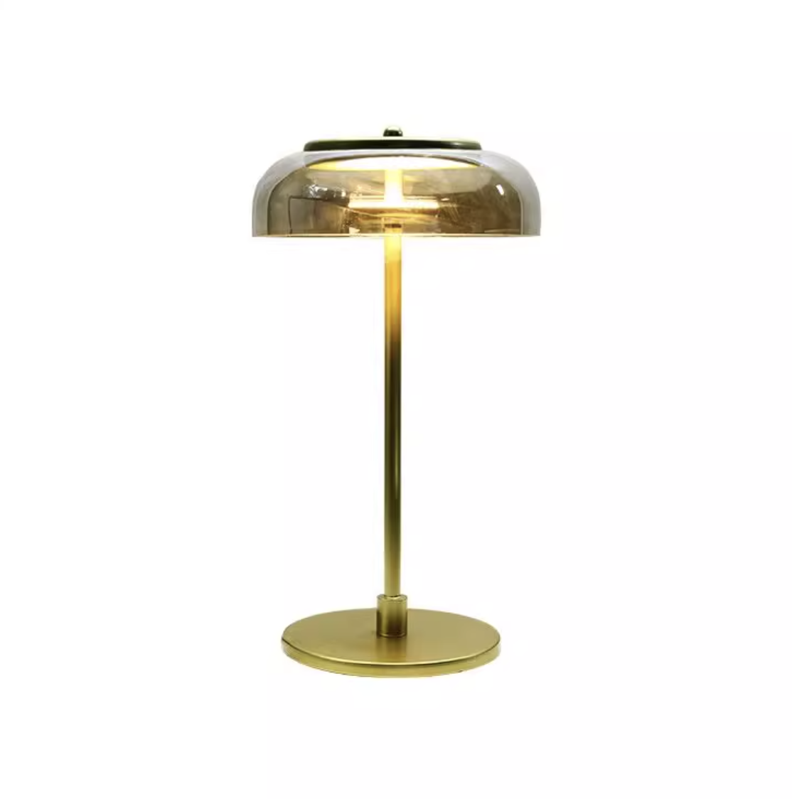 Casailighting “Lume Dome” Brass & Glass Table Lamp