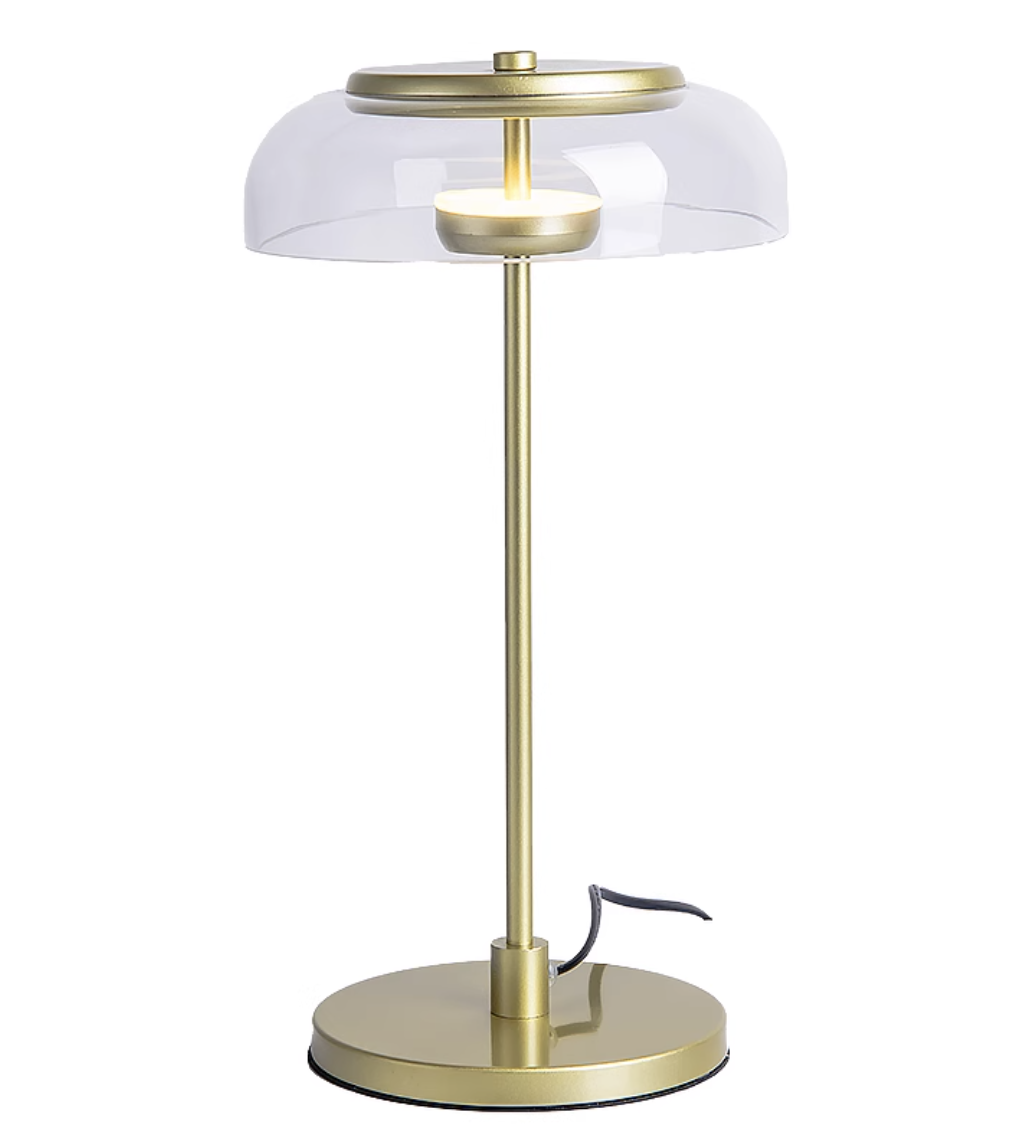 Casailighting “Lume Dome” Brass & Glass Table Lamp
