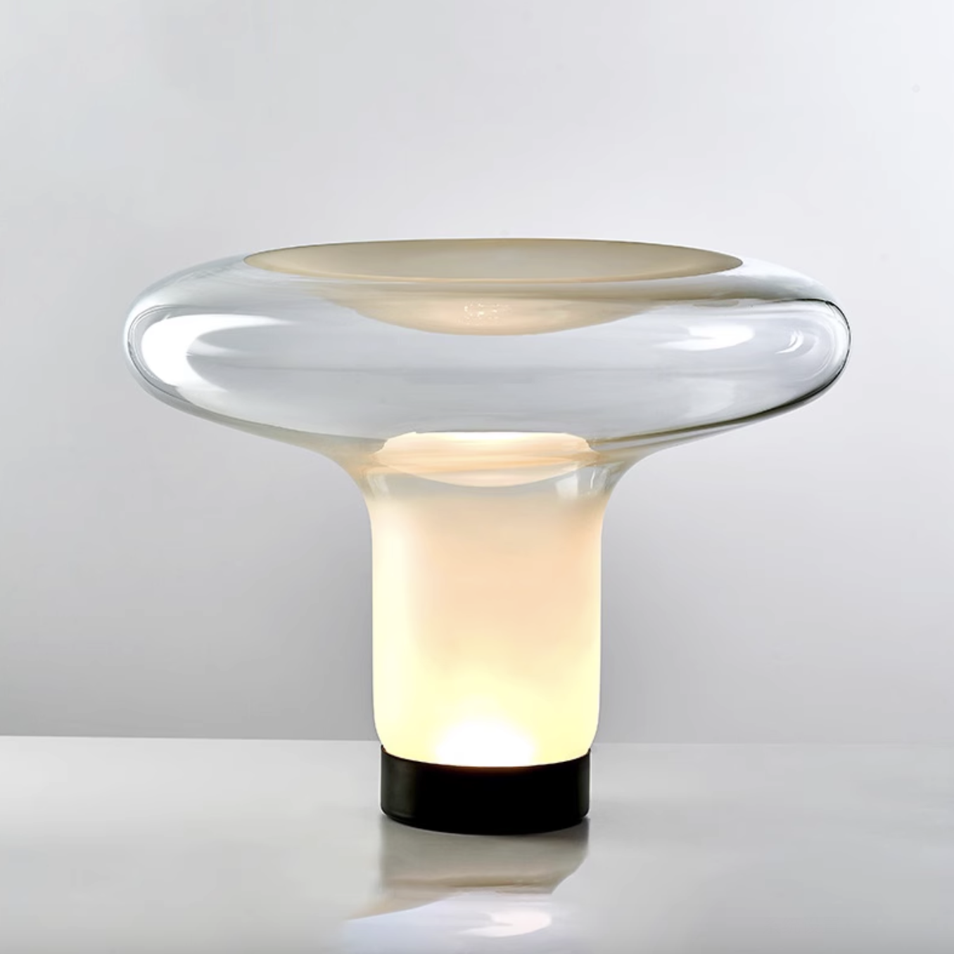 Casailighting “Mushroom Bloom” Brass & Glass Table Lamp