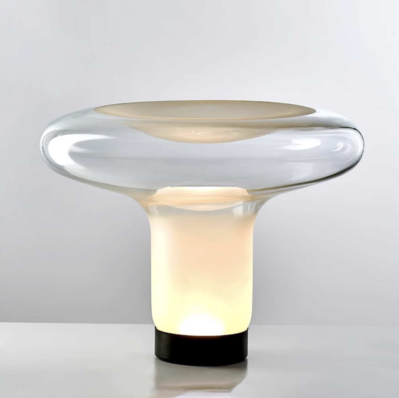 Casailighting “Mushroom Bloom” Brass & Glass Table Lamp