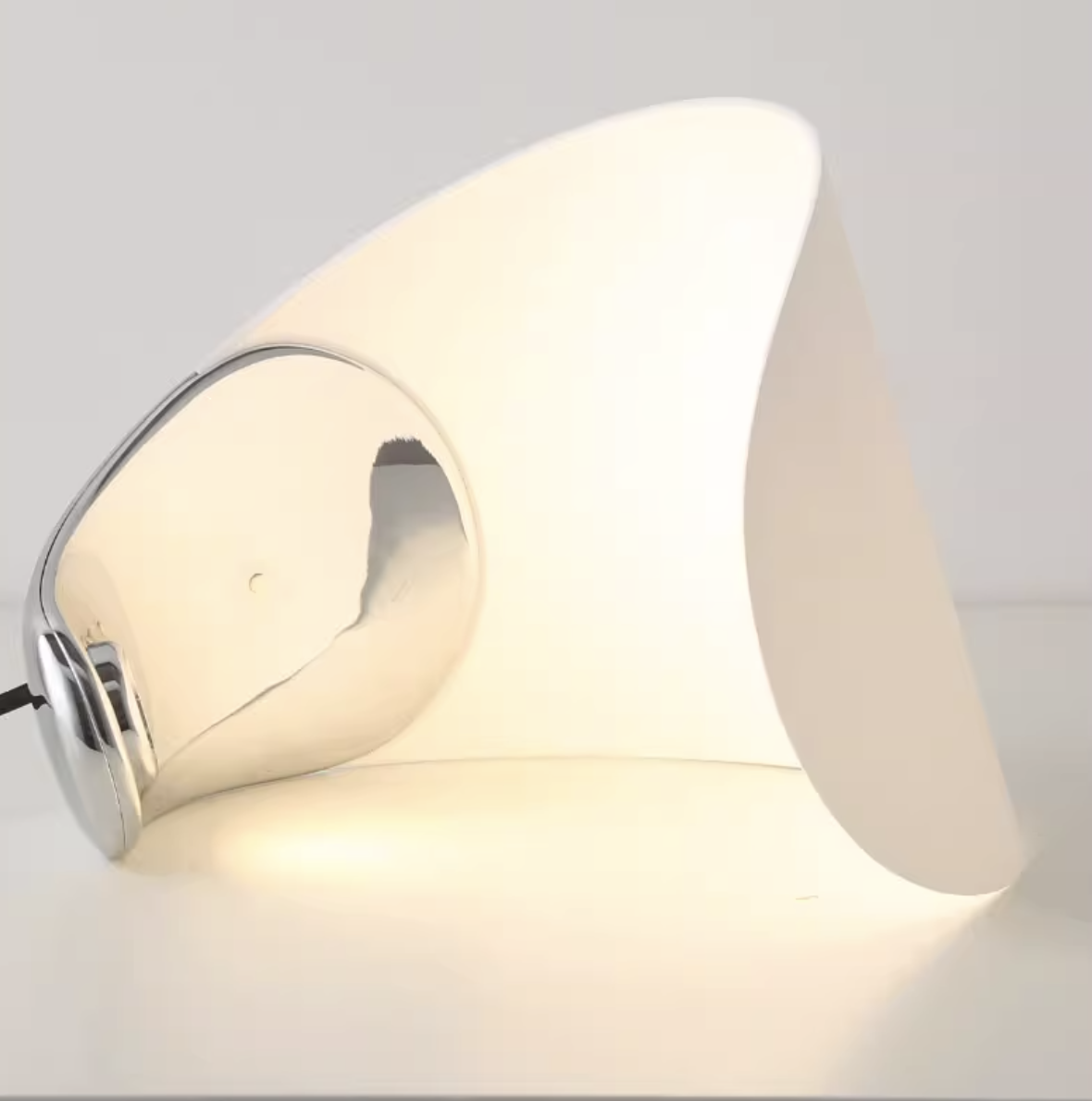 Casailighting “Lunar Crescent” Brass & Glass Table Lamp